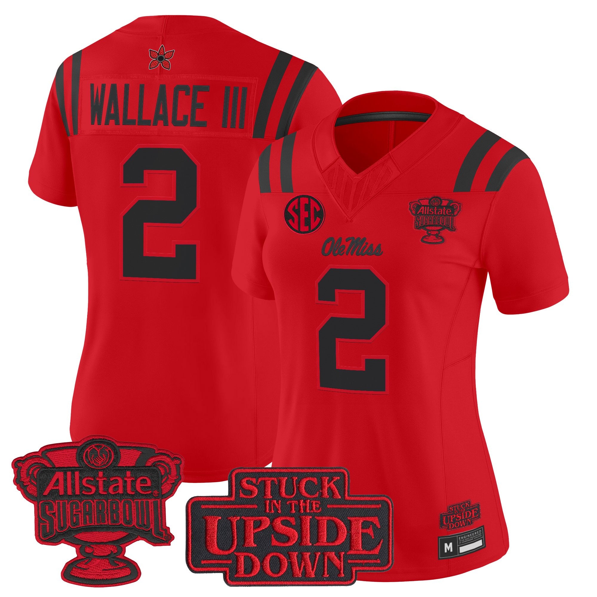 Women's Ole Miss Rebels 'Stranger Things Edition' Vapor Limited Jersey - 2026 Sugar Bowl Patch - All Stitched