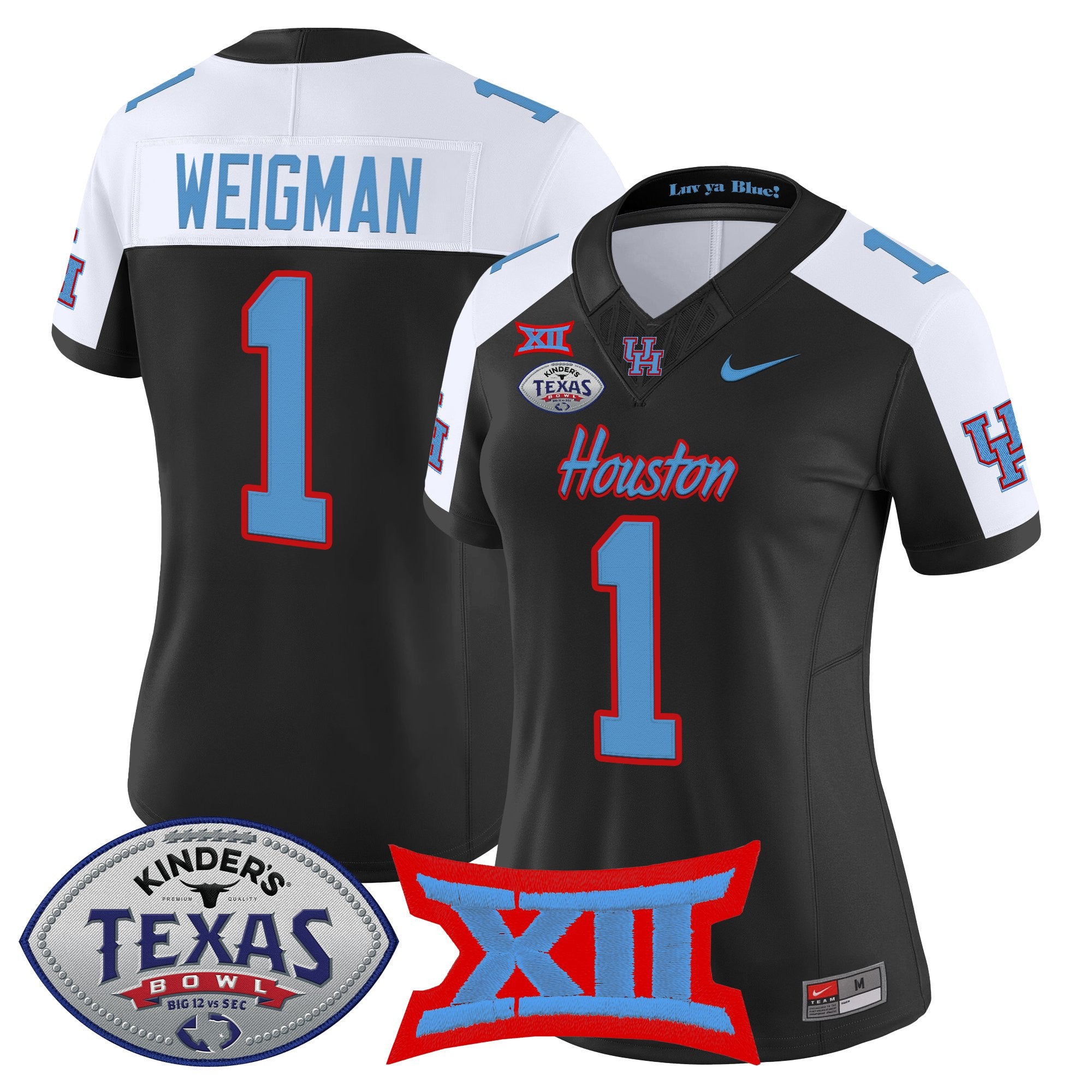 Women's Houston Cougars 2025 Texas Bowl Vapor Limited Jersey - All Stitched