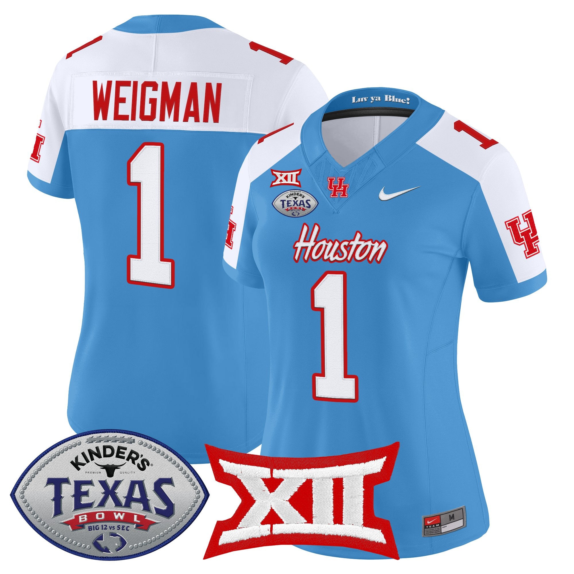Women's Houston Cougars 2025 Texas Bowl Vapor Limited Jersey - All Stitched