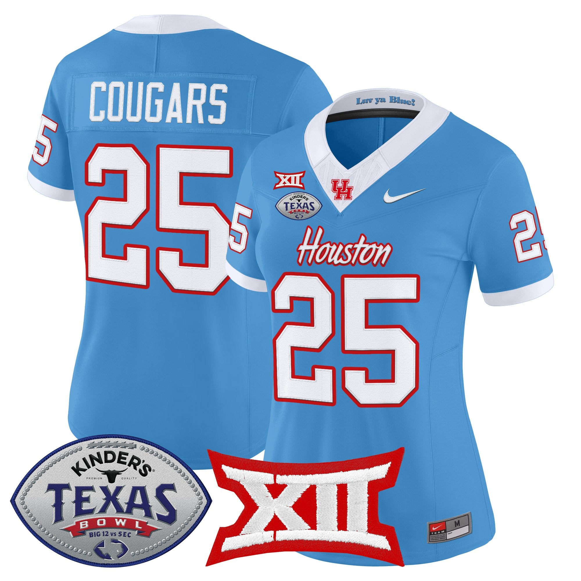 Women's Houston Cougars 2025 Texas Bowl Vapor Limited Jersey - All Stitched