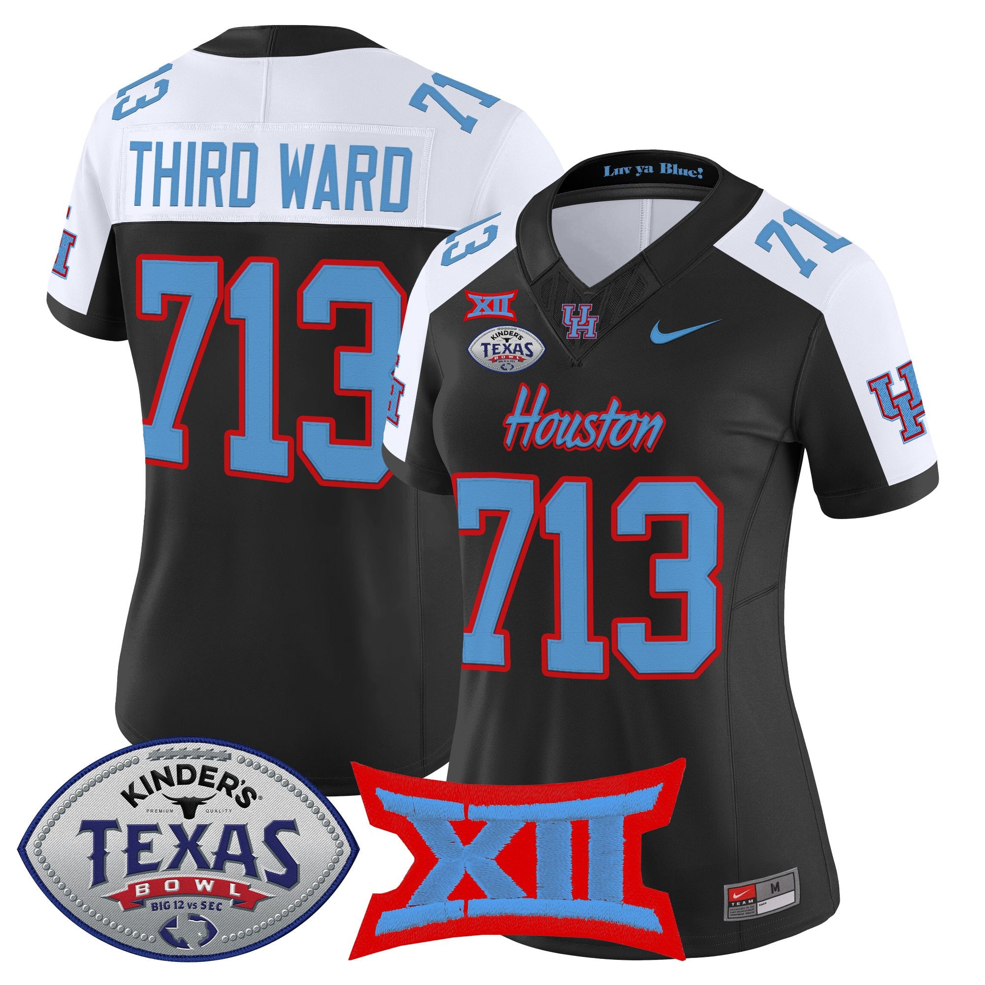 Women's Houston Cougars 2025 Texas Bowl Vapor Limited Jersey - All Stitched