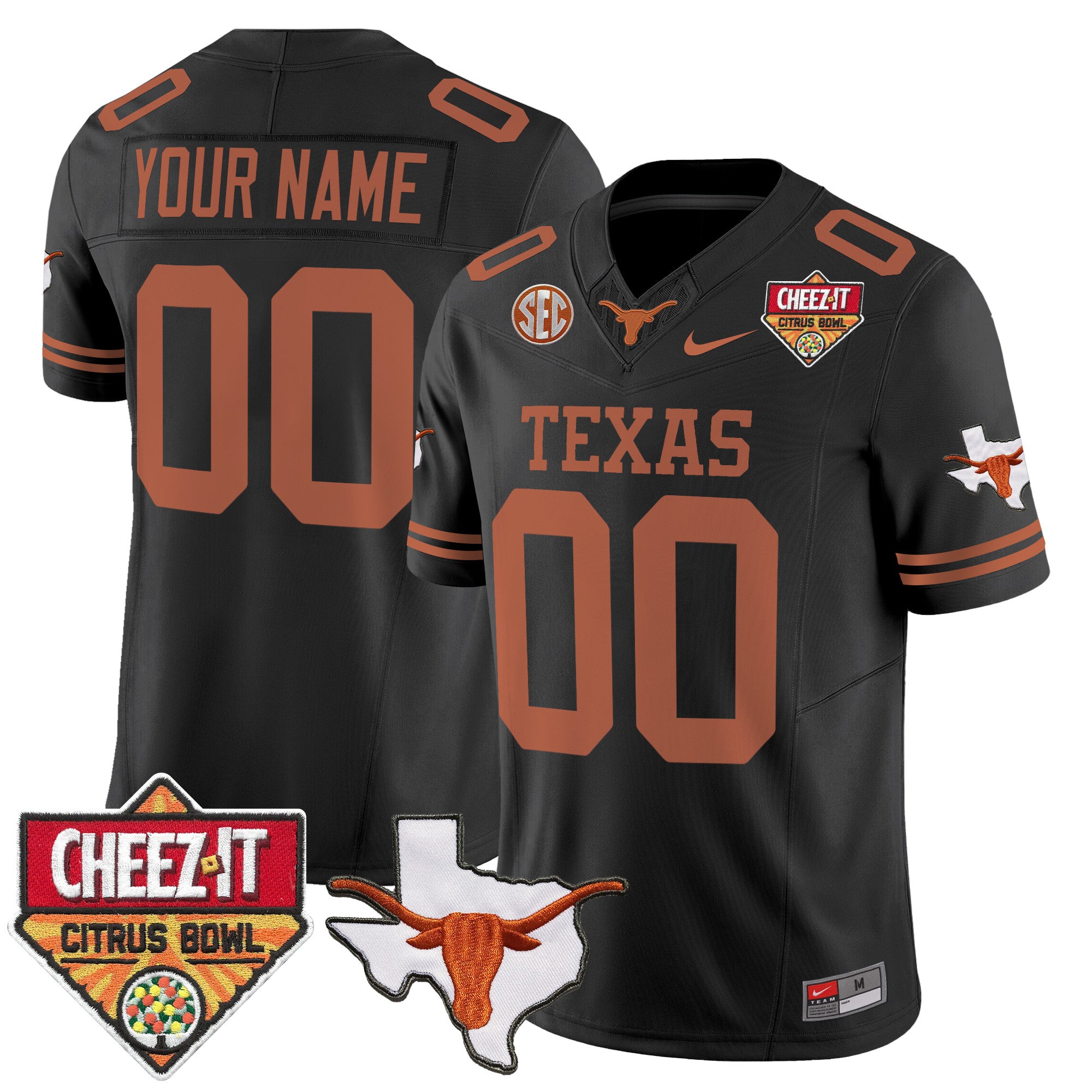 Texas Longhorns 2025 Cheez-It Citrus Bowl Patch Vapor Limited Custom Jersey - All Stitched