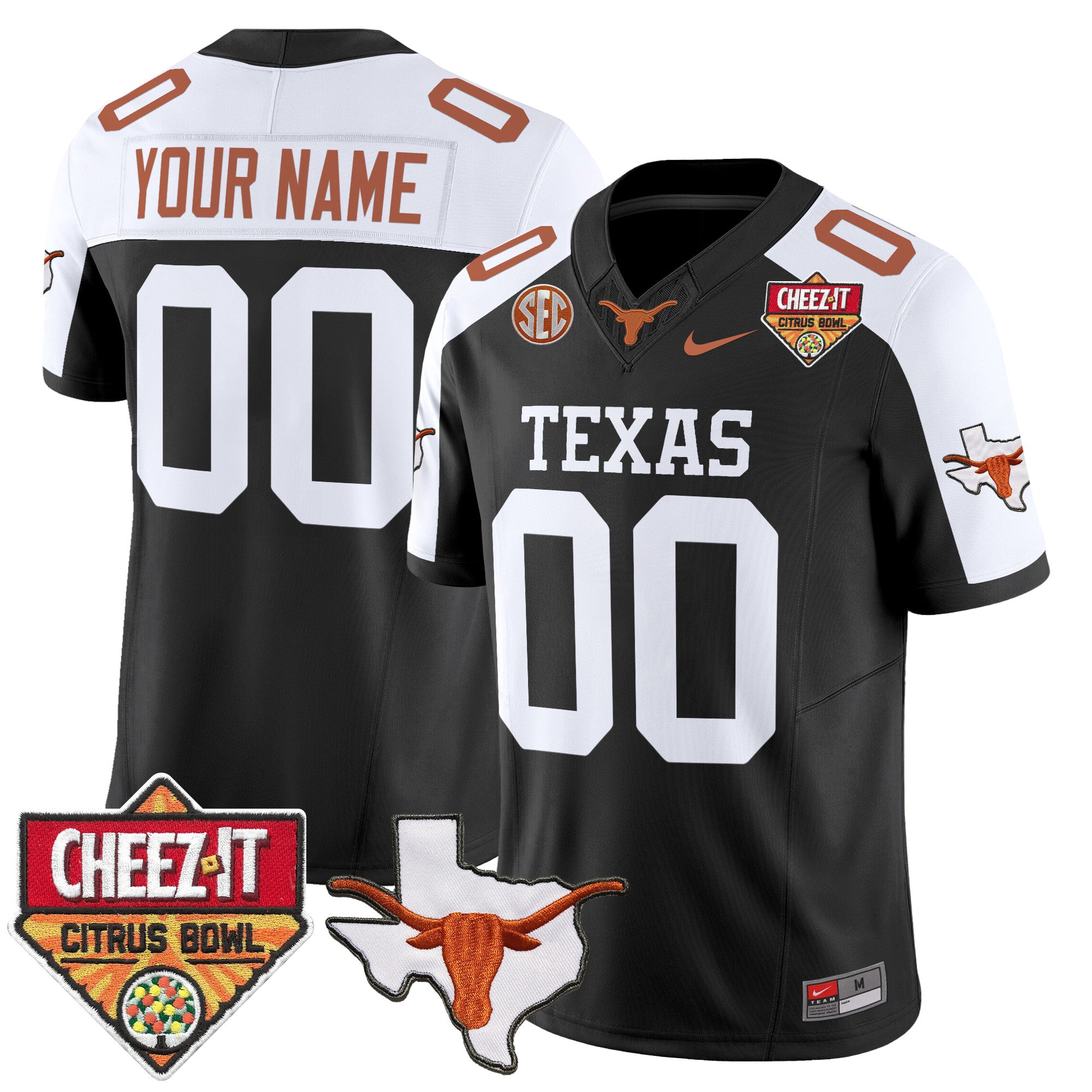 Texas Longhorns 2025 Cheez-It Citrus Bowl Patch Vapor Limited Custom Jersey - All Stitched