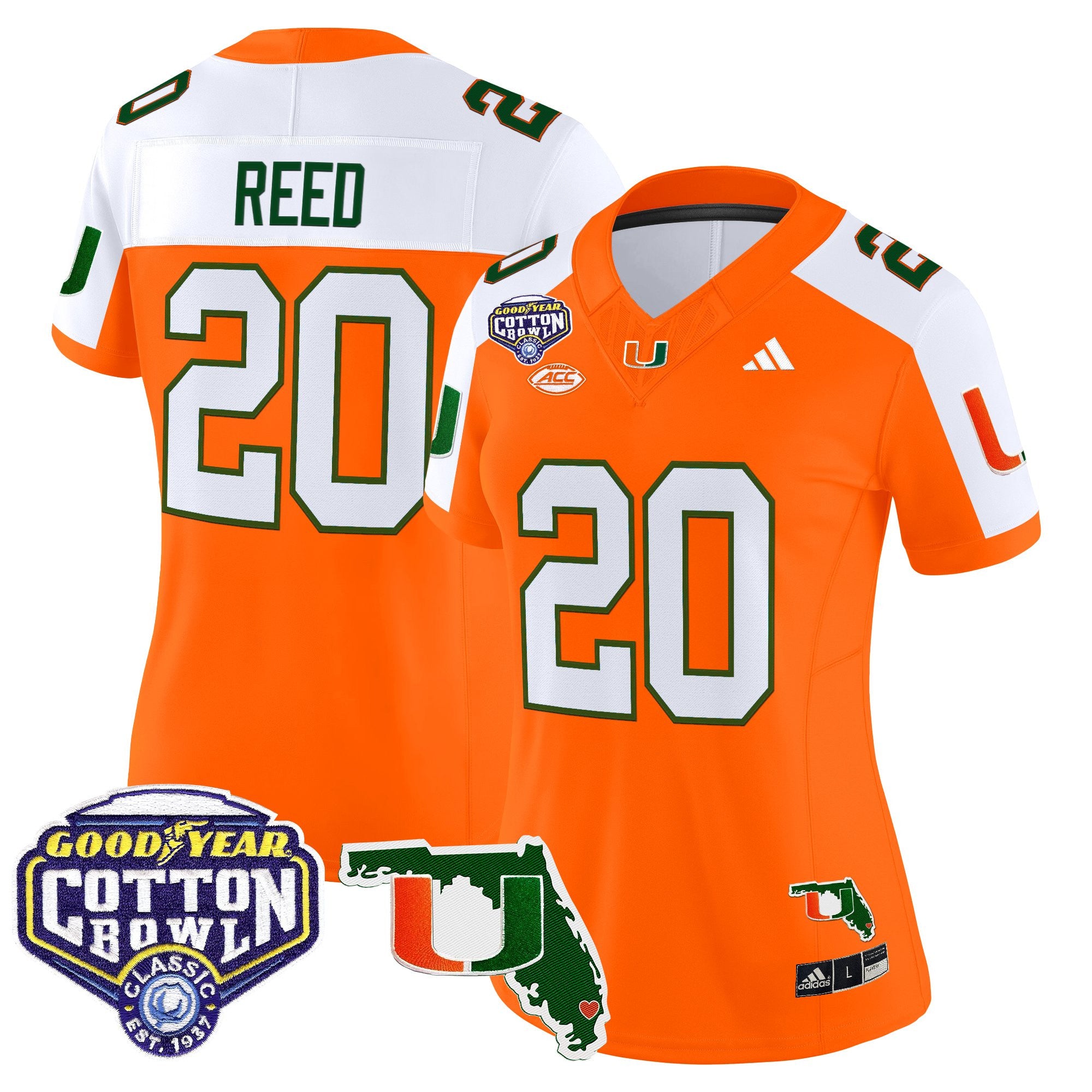 Women's Miami Hurricanes 2025 Cotton Bowl & Florida Patch Vapor Limited Jersey - All Stitched