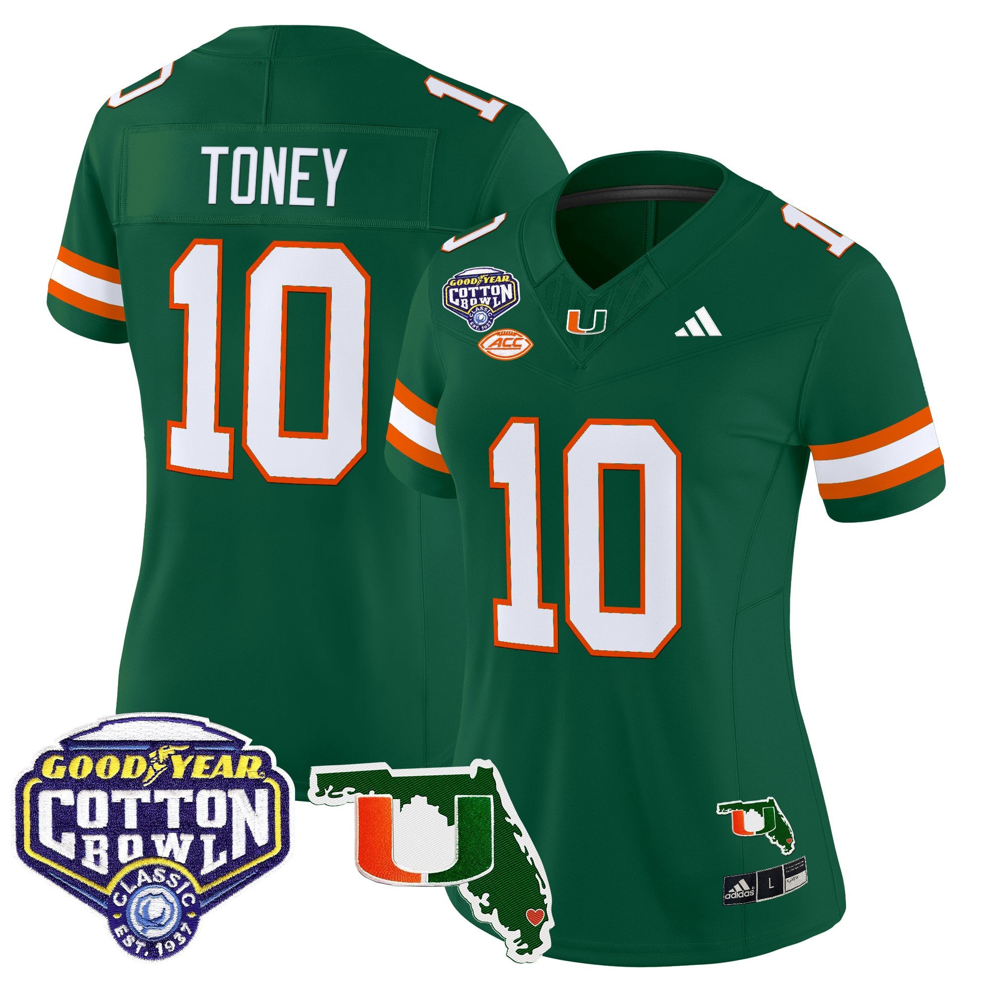 Women's Miami Hurricanes 2025 Cotton Bowl & Florida Patch Vapor Limited Jersey - All Stitched