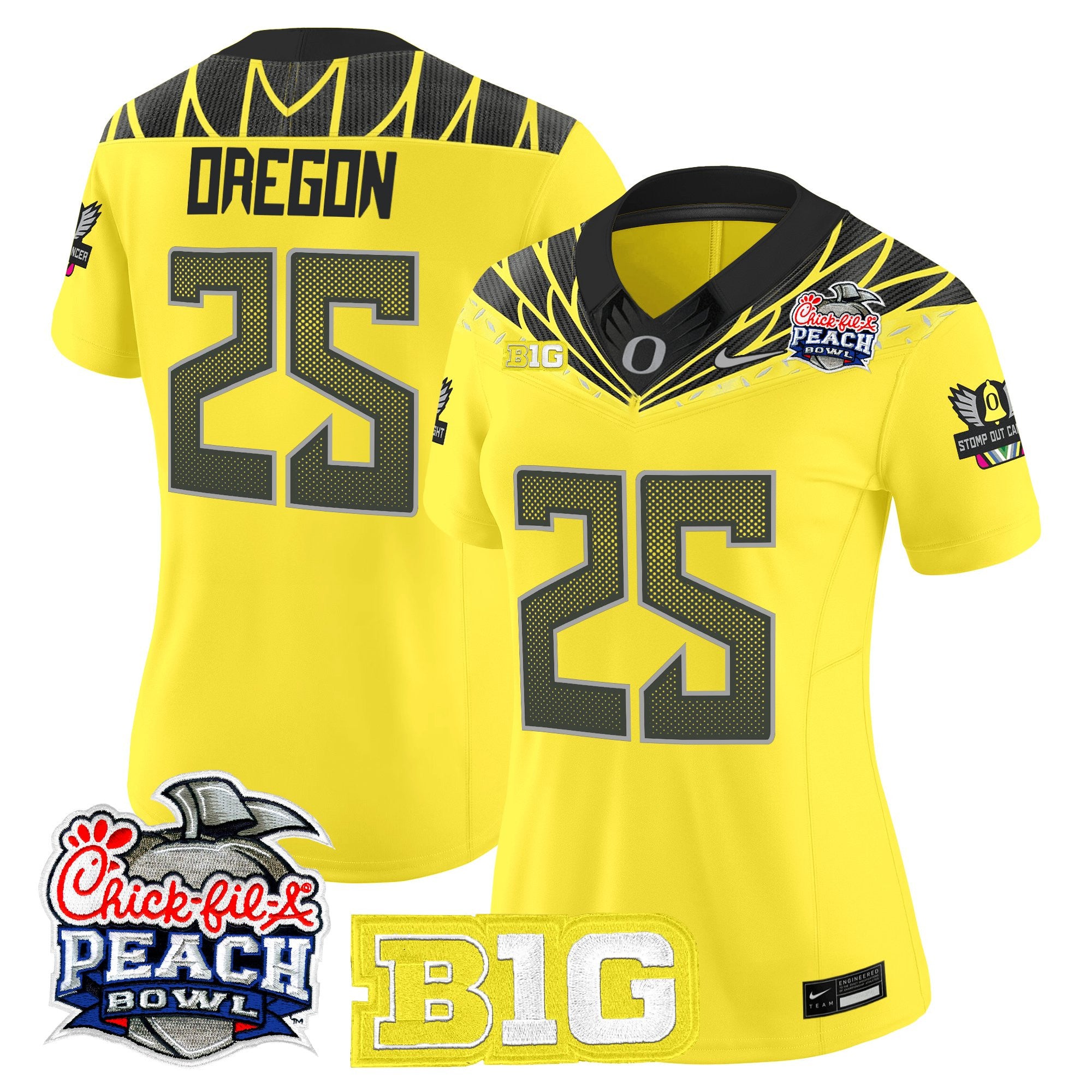 Women's Oregon Ducks 2026 Peach Bowl Vapor Limited Jersey - All Stitched