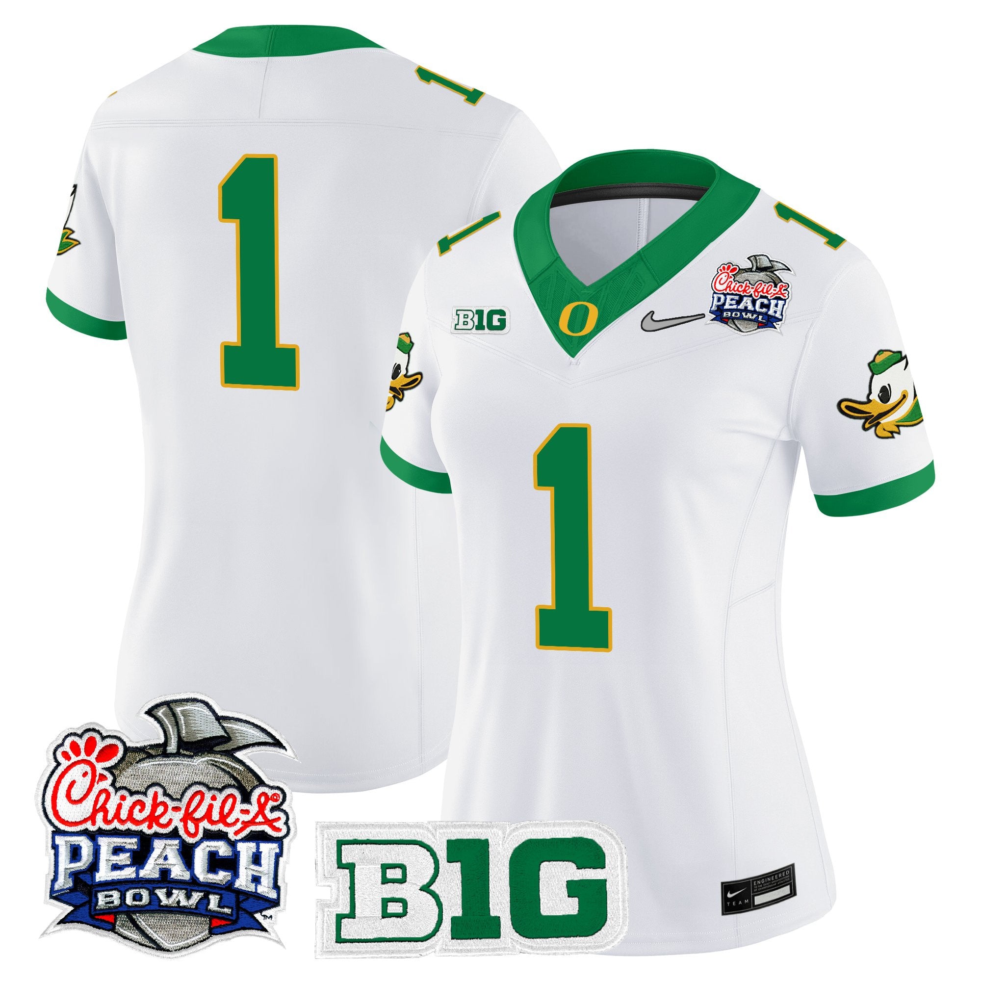 Women's Oregon Ducks 2026 Peach Bowl Vapor Limited Jersey - All Stitched
