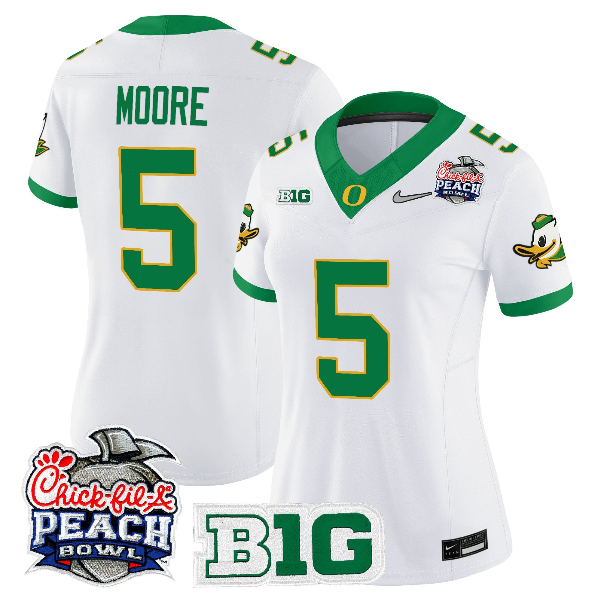 Women's Oregon Ducks 2026 Peach Bowl Vapor Limited Jersey - All Stitched