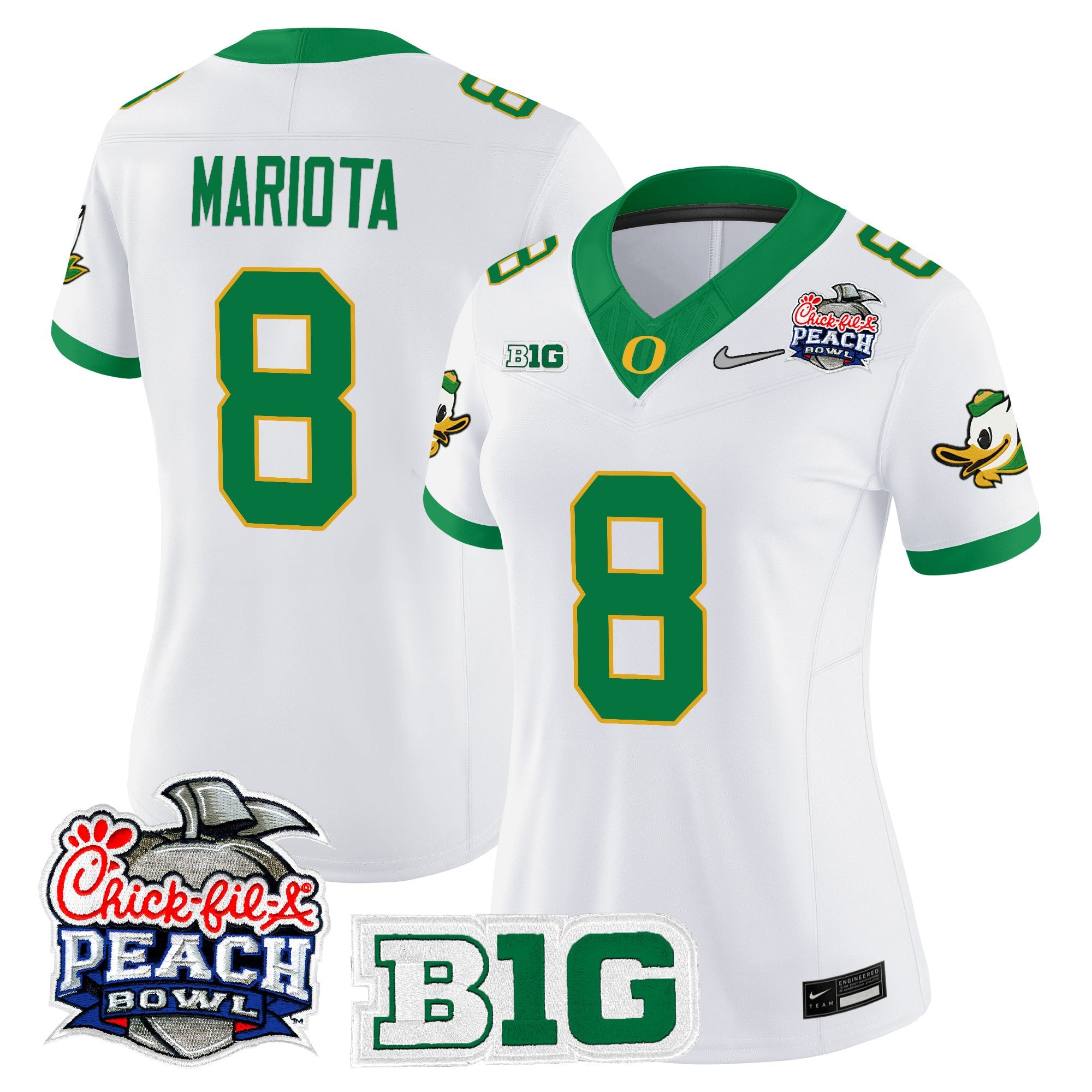 Women's Oregon Ducks 2026 Peach Bowl Vapor Limited Jersey - All Stitched