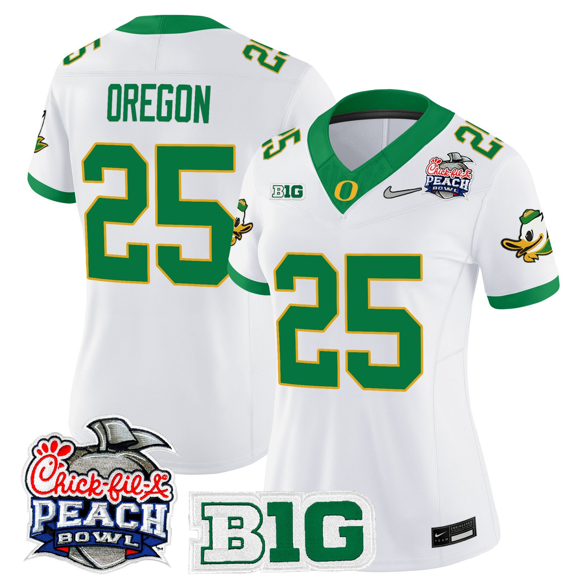 Women's Oregon Ducks 2026 Peach Bowl Vapor Limited Jersey - All Stitched