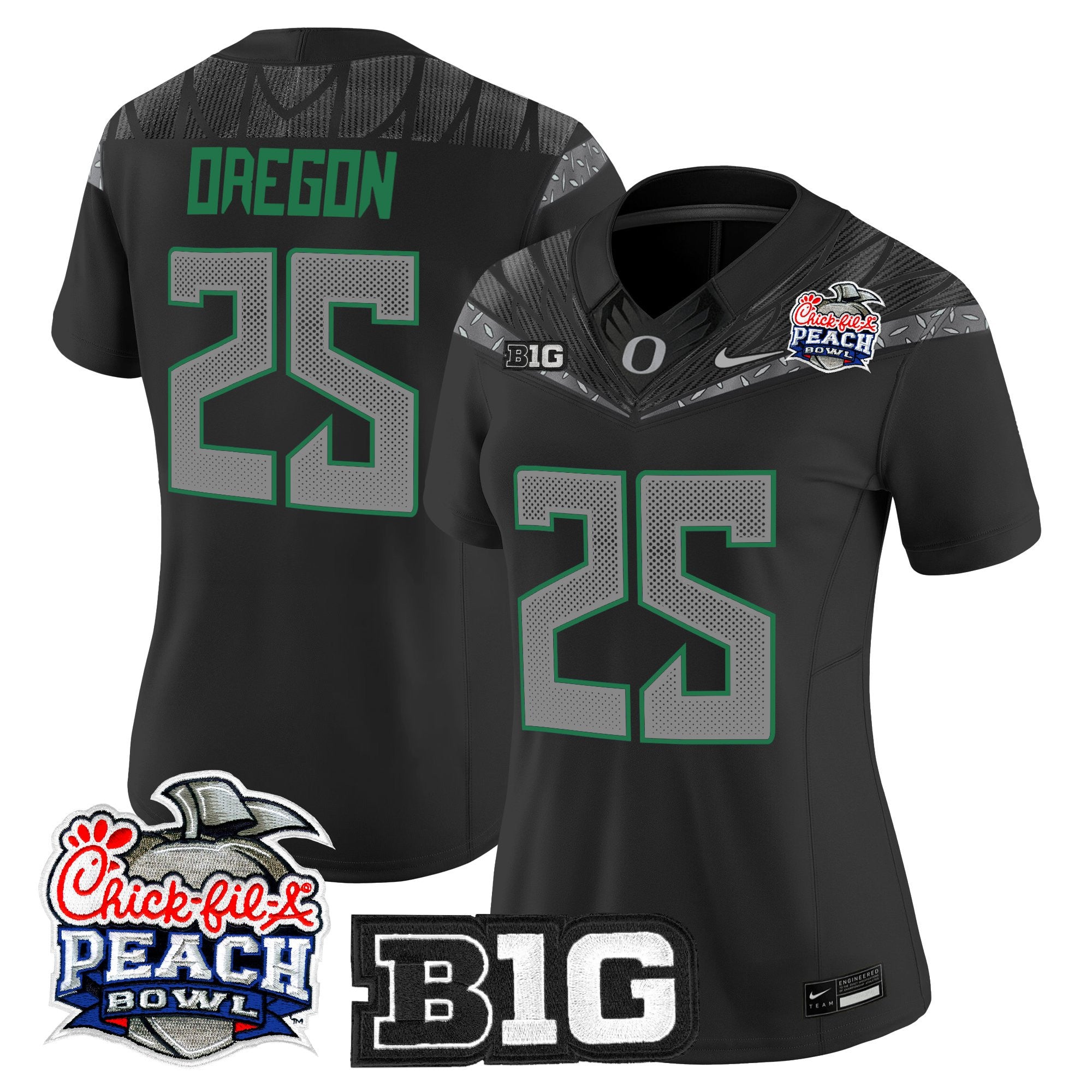 Women's Oregon Ducks 2026 Peach Bowl Vapor Limited Jersey - All Stitched