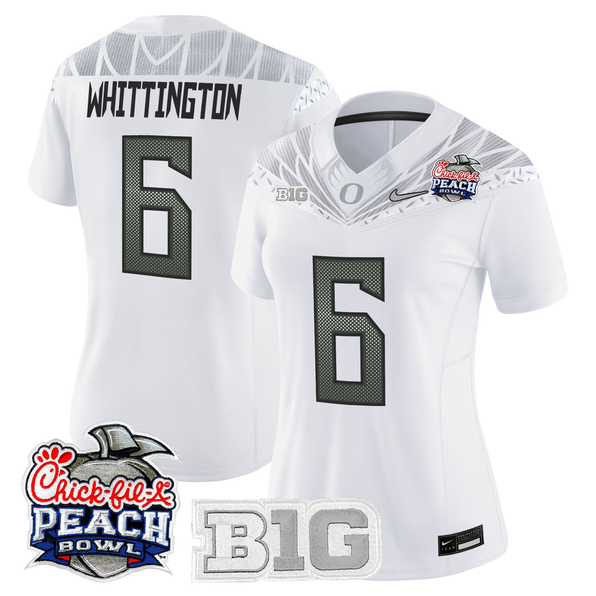 Women's Oregon Ducks 2026 Peach Bowl Vapor Limited Jersey - All Stitched
