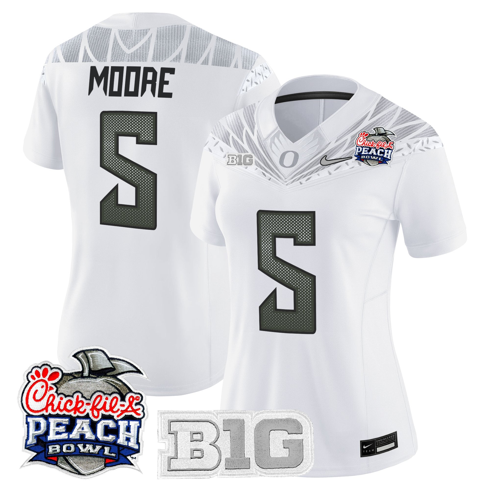 Women's Oregon Ducks 2026 Peach Bowl Vapor Limited Jersey - All Stitched