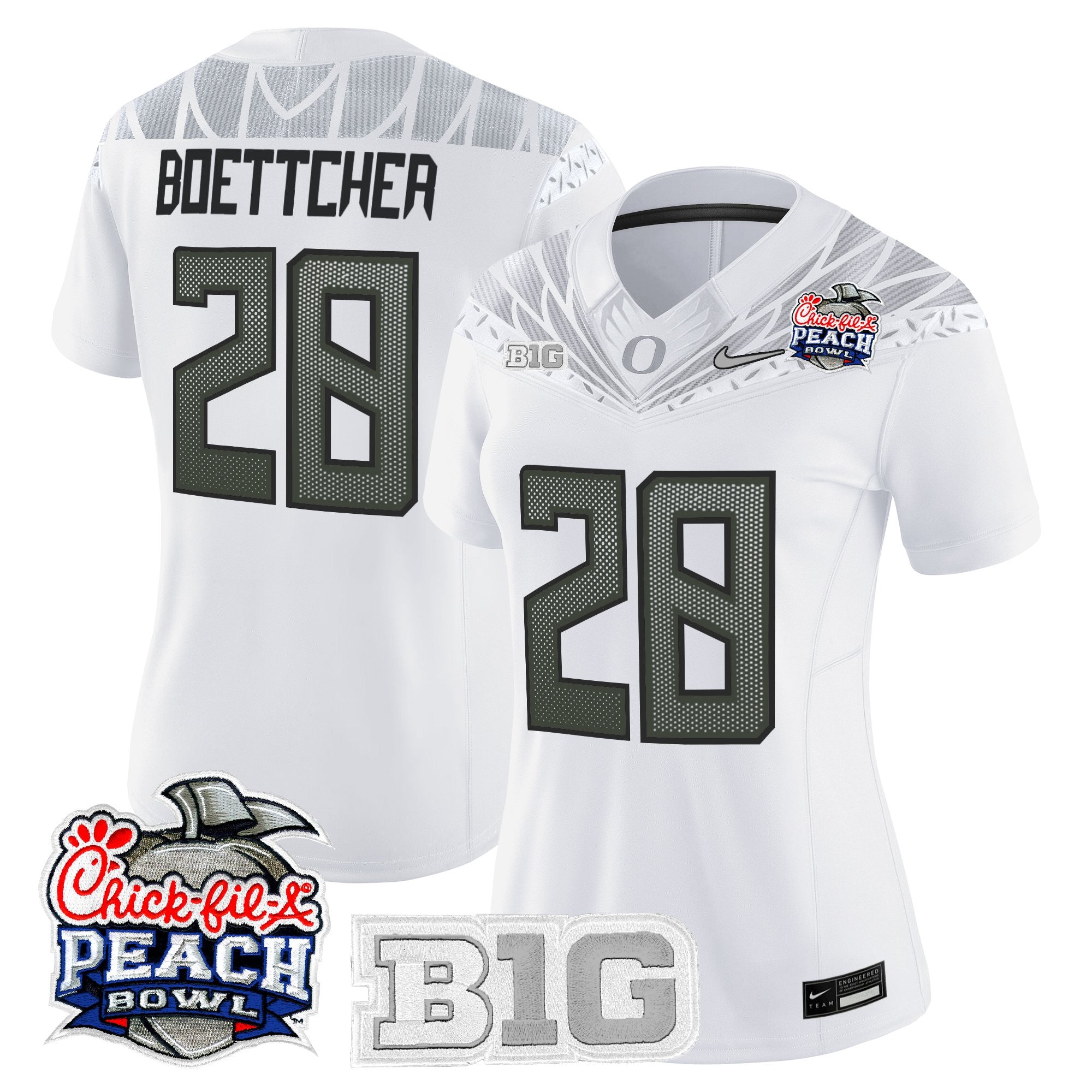 Women's Oregon Ducks 2026 Peach Bowl Vapor Limited Jersey - All Stitched