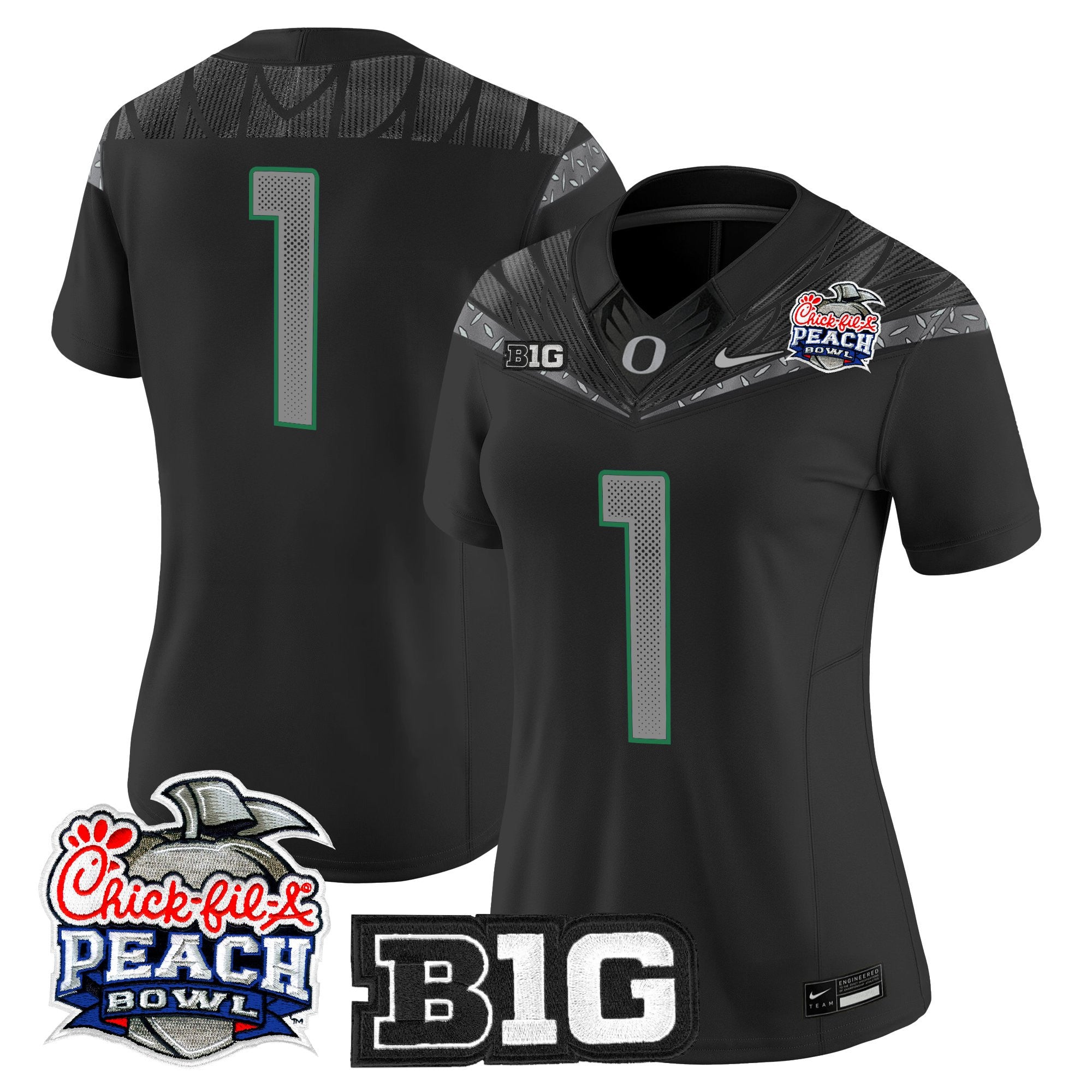 Women's Oregon Ducks 2026 Peach Bowl Vapor Limited Jersey - All Stitched