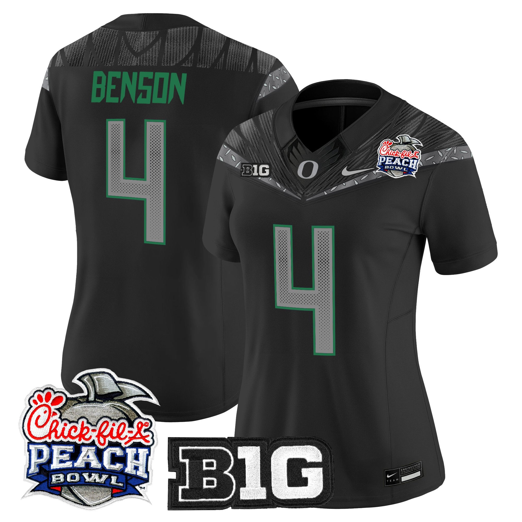 Women's Oregon Ducks 2026 Peach Bowl Vapor Limited Jersey - All Stitched