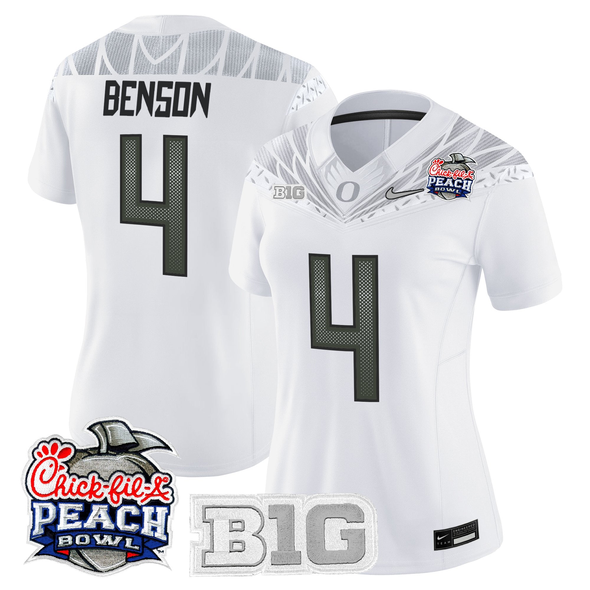 Women's Oregon Ducks 2026 Peach Bowl Vapor Limited Jersey - All Stitched