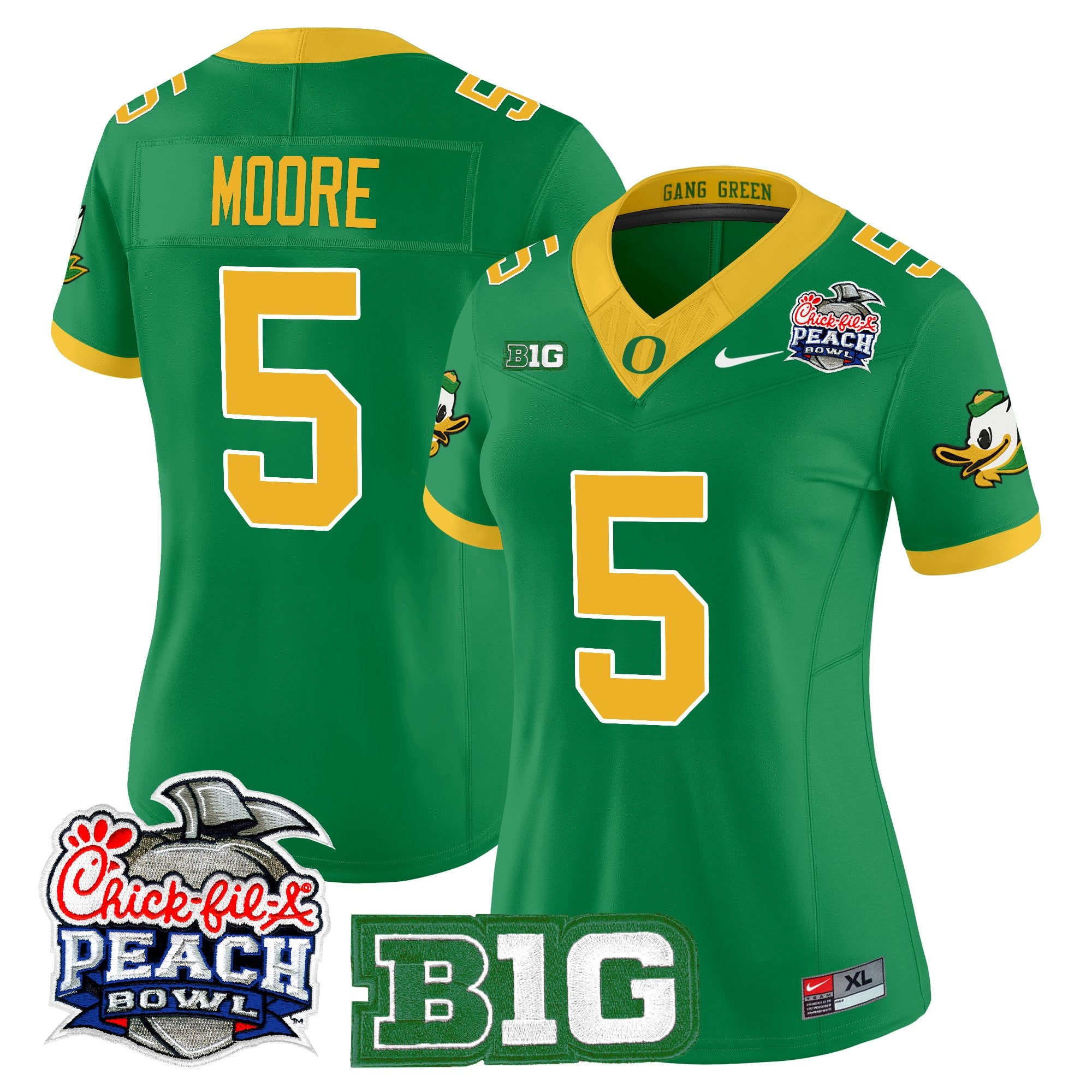 Women's Oregon Ducks 2026 Peach Bowl Vapor Limited Jersey - All Stitched