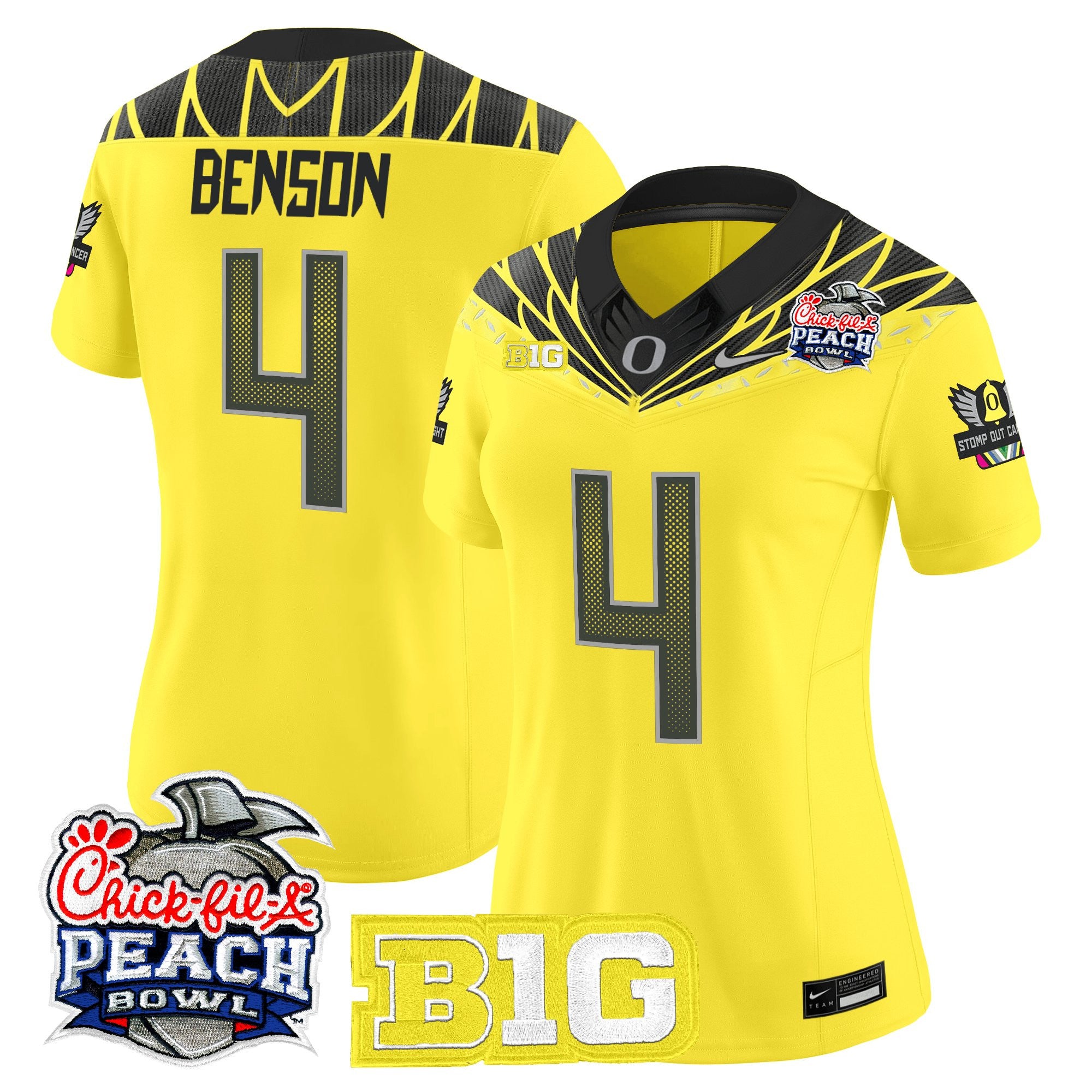 Women's Oregon Ducks 2026 Peach Bowl Vapor Limited Jersey - All Stitched