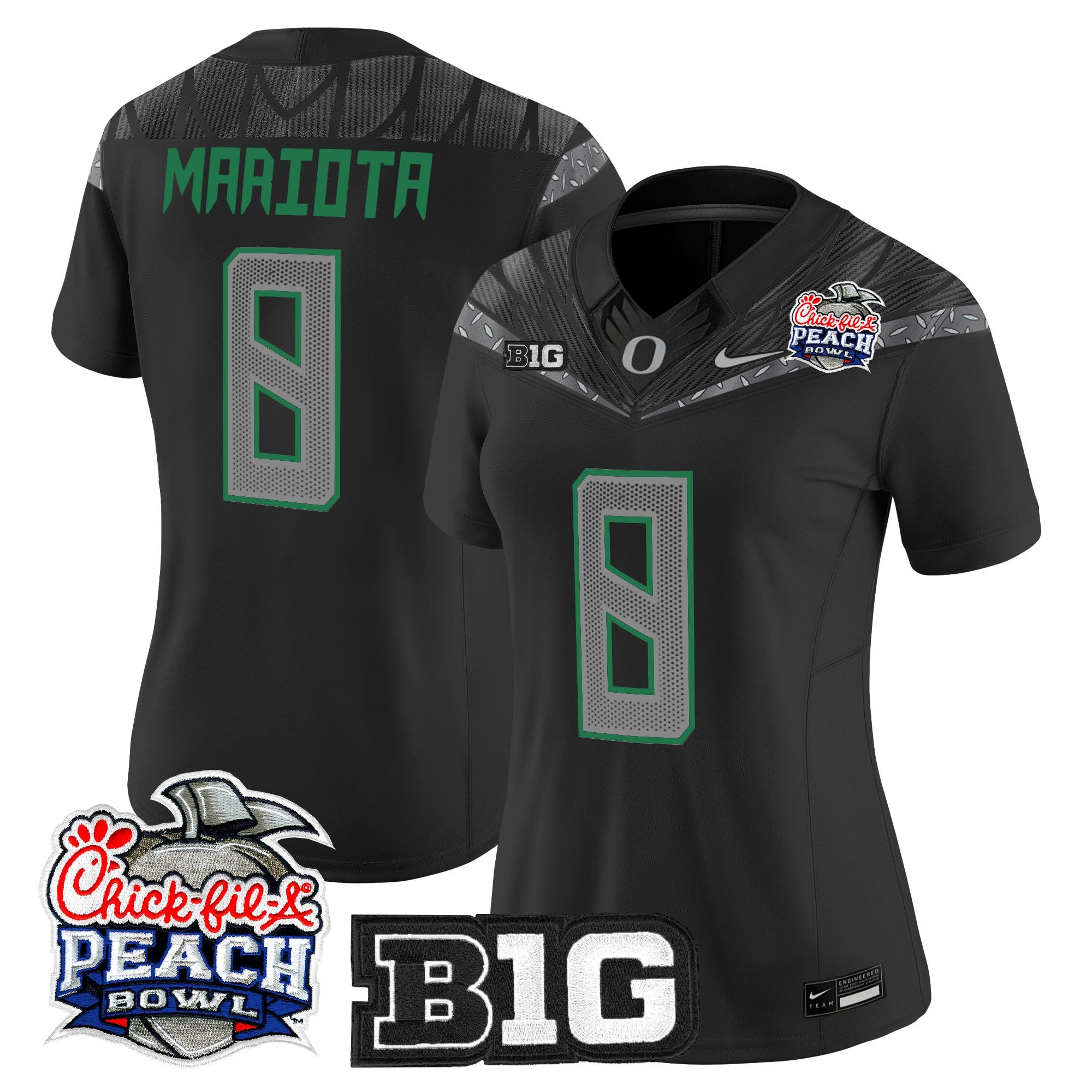 Women's Oregon Ducks 2026 Peach Bowl Vapor Limited Jersey - All Stitched