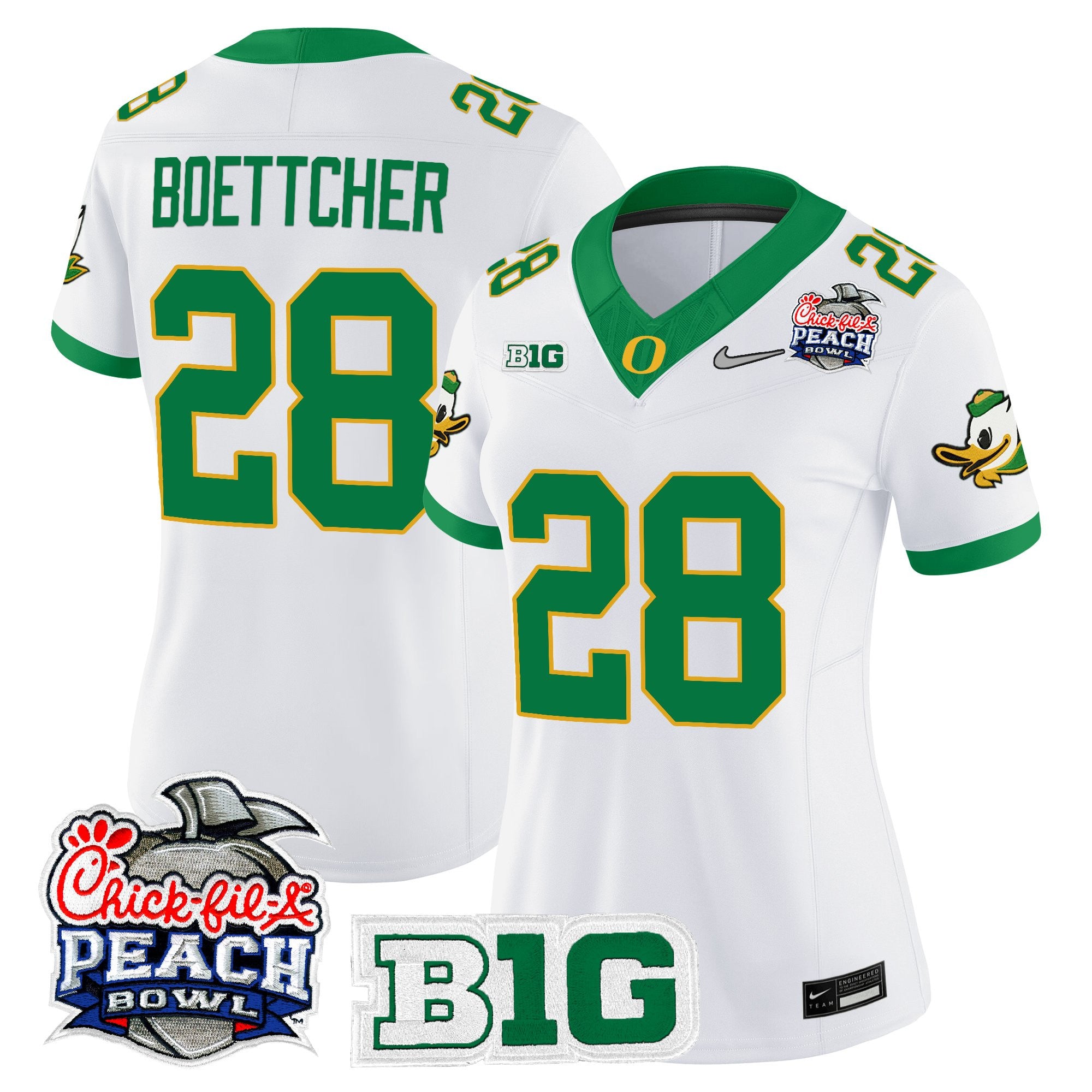 Women's Oregon Ducks 2026 Peach Bowl Vapor Limited Jersey - All Stitched