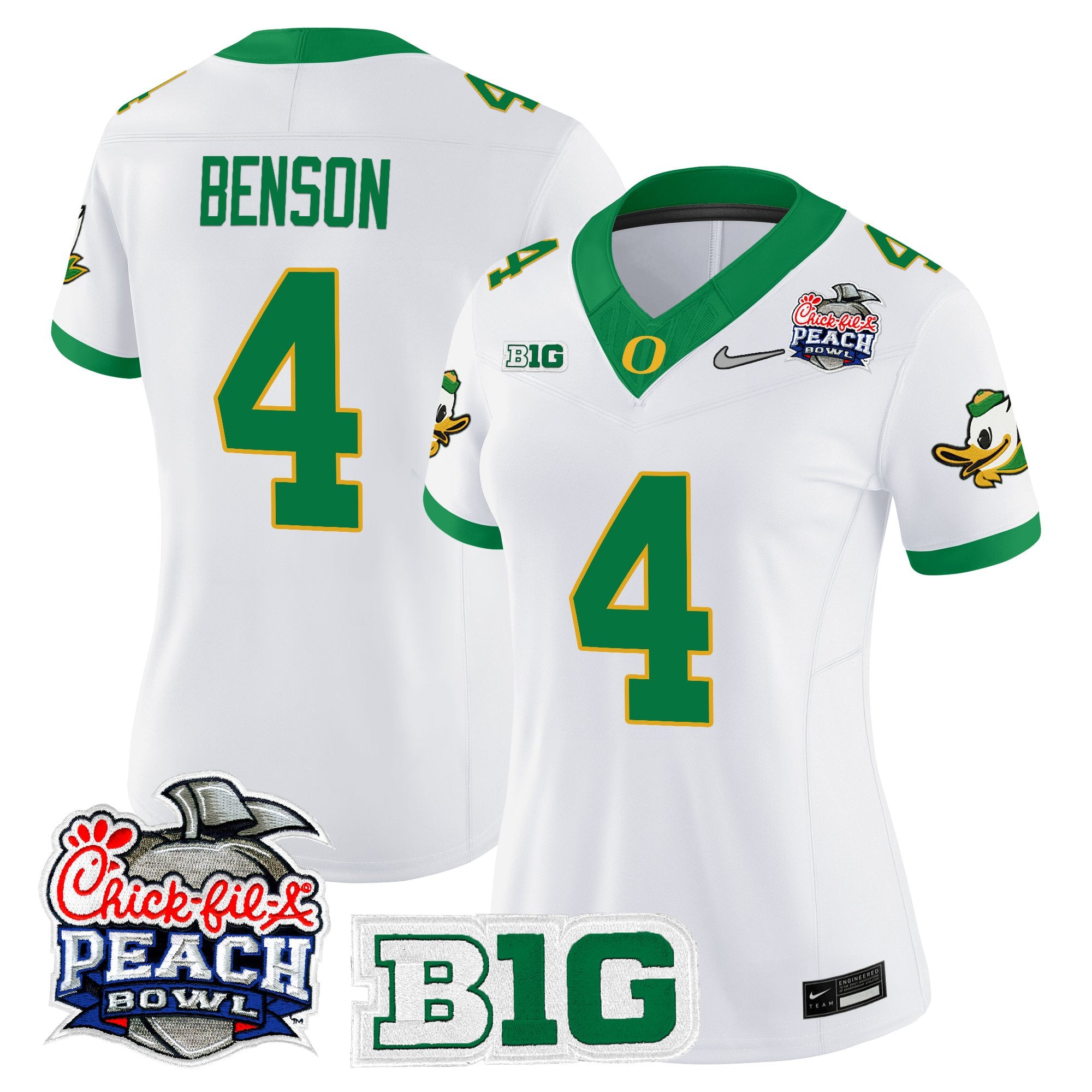 Women's Oregon Ducks 2026 Peach Bowl Vapor Limited Jersey - All Stitched