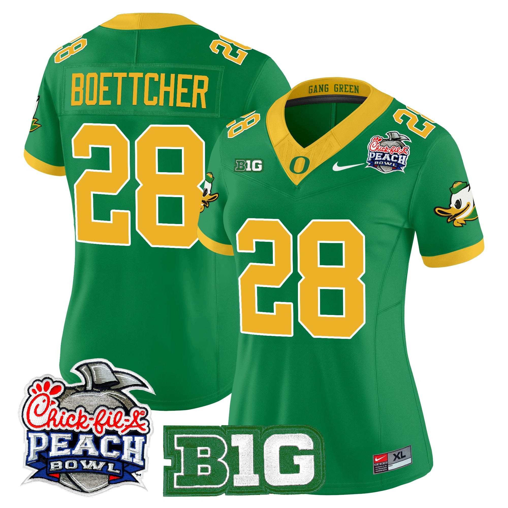 Women's Oregon Ducks 2026 Peach Bowl Vapor Limited Jersey - All Stitched