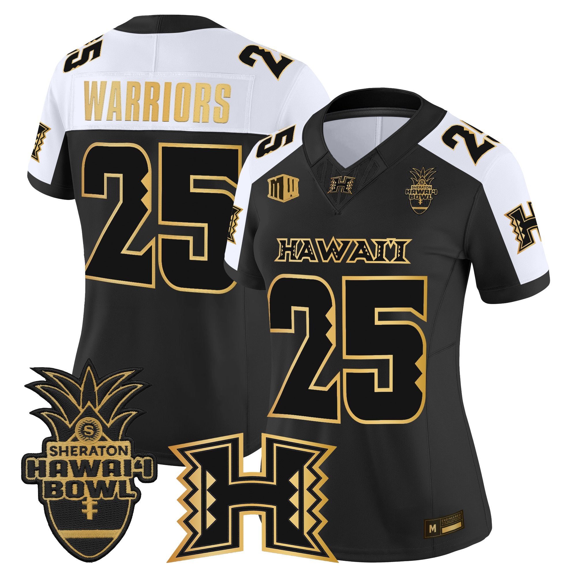 Women's Hawai'i Rainbow Warriors 2025 Hawai'i Bowl Gold Vapor Limited Jersey - All Stitched