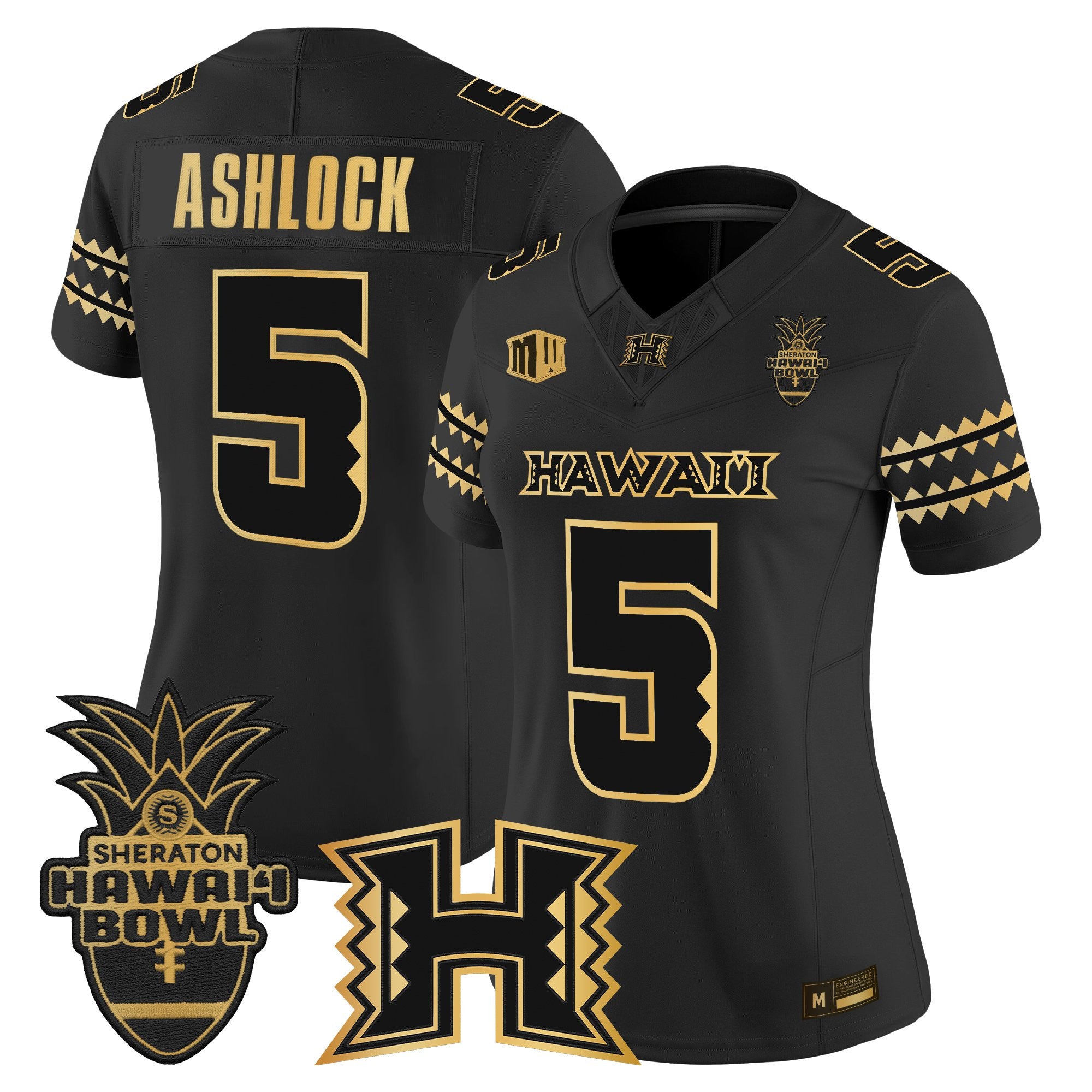 Women's Hawai'i Rainbow Warriors 2025 Hawai'i Bowl Gold Vapor Limited Jersey - All Stitched