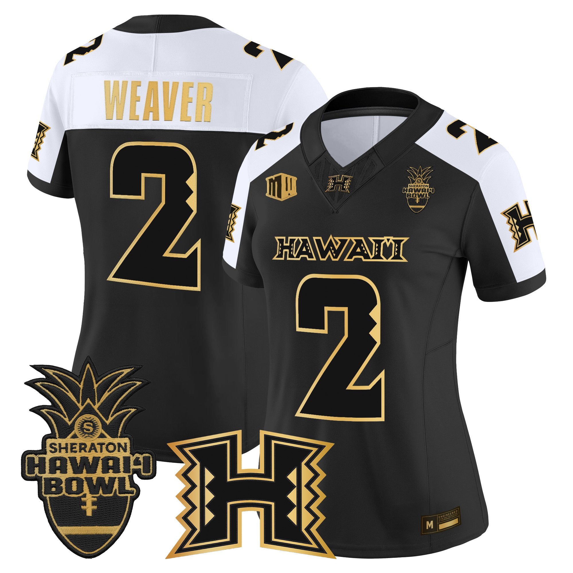 Women's Hawai'i Rainbow Warriors 2025 Hawai'i Bowl Gold Vapor Limited Jersey - All Stitched