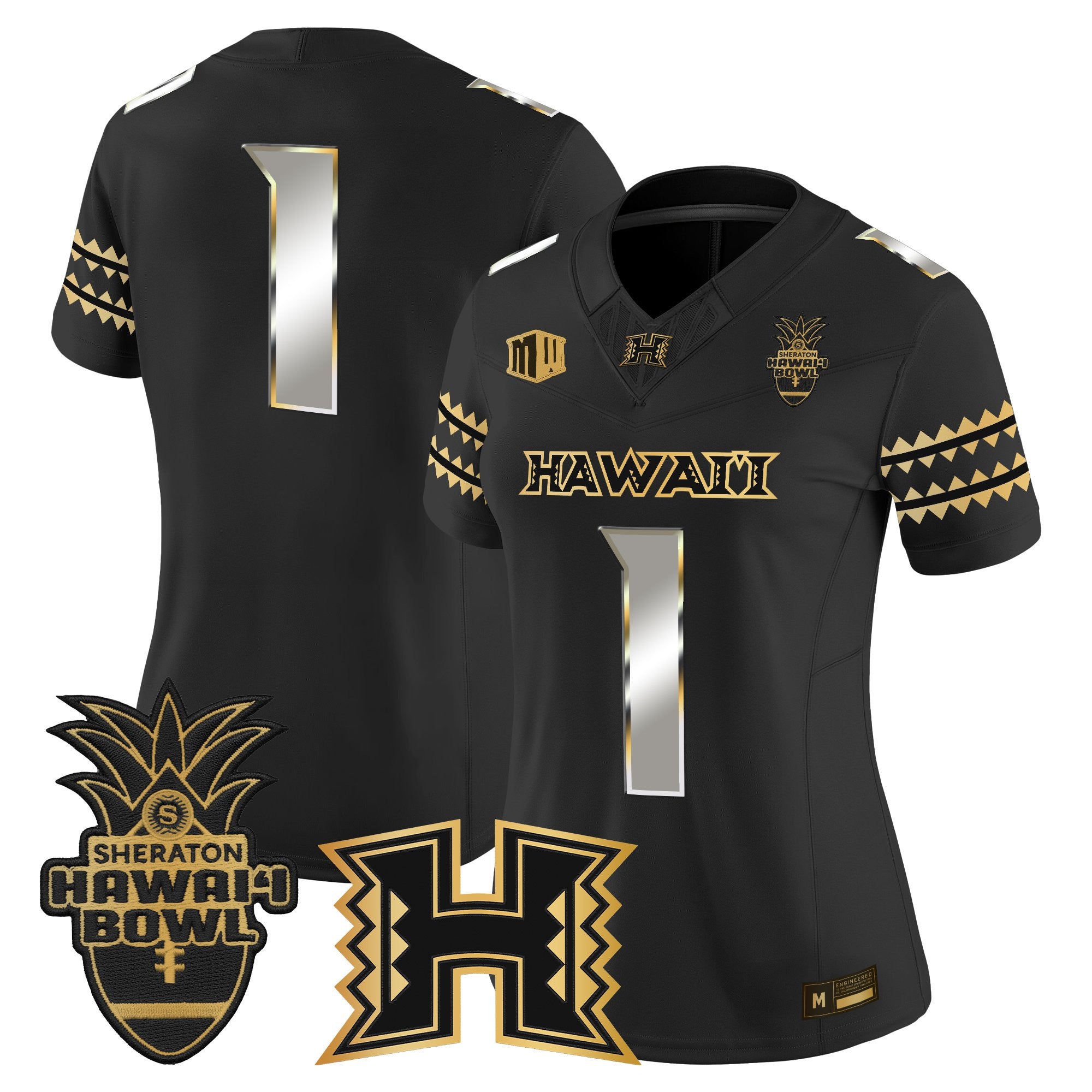 Women's Hawai'i Rainbow Warriors 2025 Hawai'i Bowl Gold Vapor Limited Jersey - All Stitched
