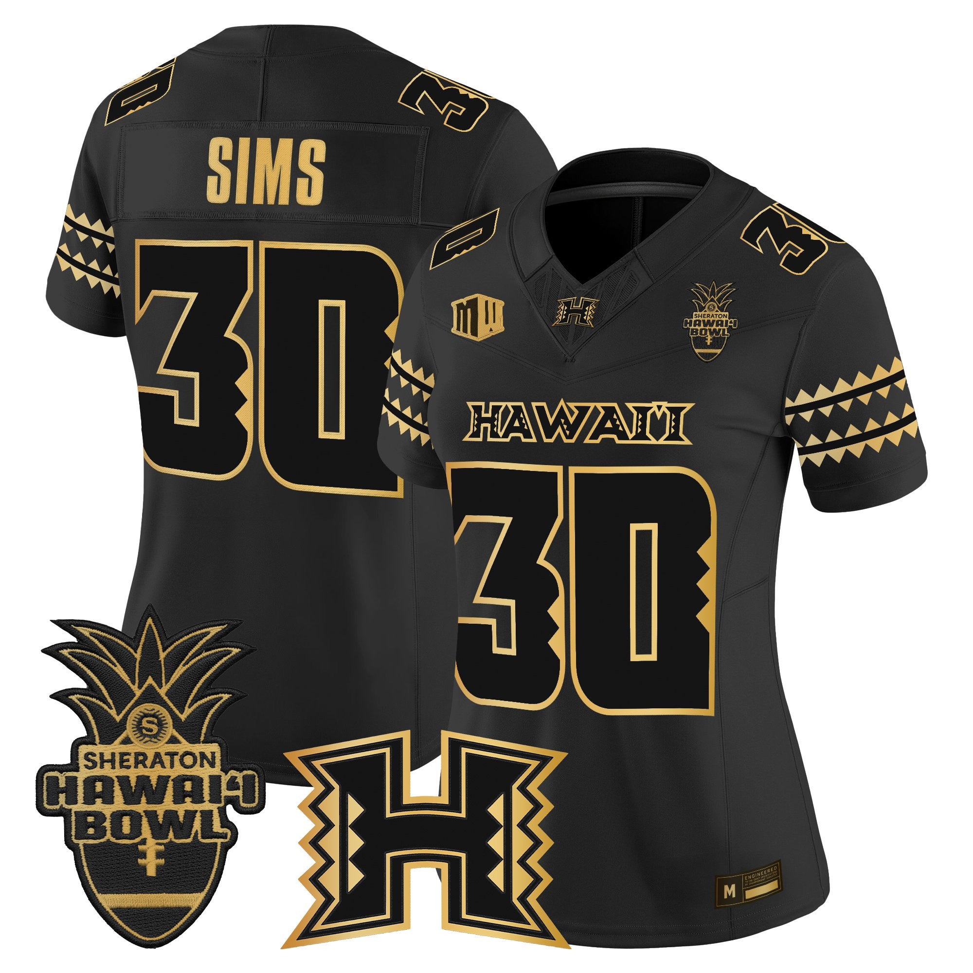 Women's Hawai'i Rainbow Warriors 2025 Hawai'i Bowl Gold Vapor Limited Jersey - All Stitched
