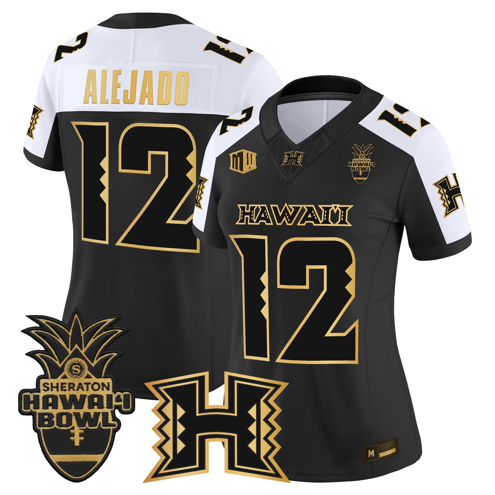 Women's Hawai'i Rainbow Warriors 2025 Hawai'i Bowl Gold Vapor Limited Jersey - All Stitched