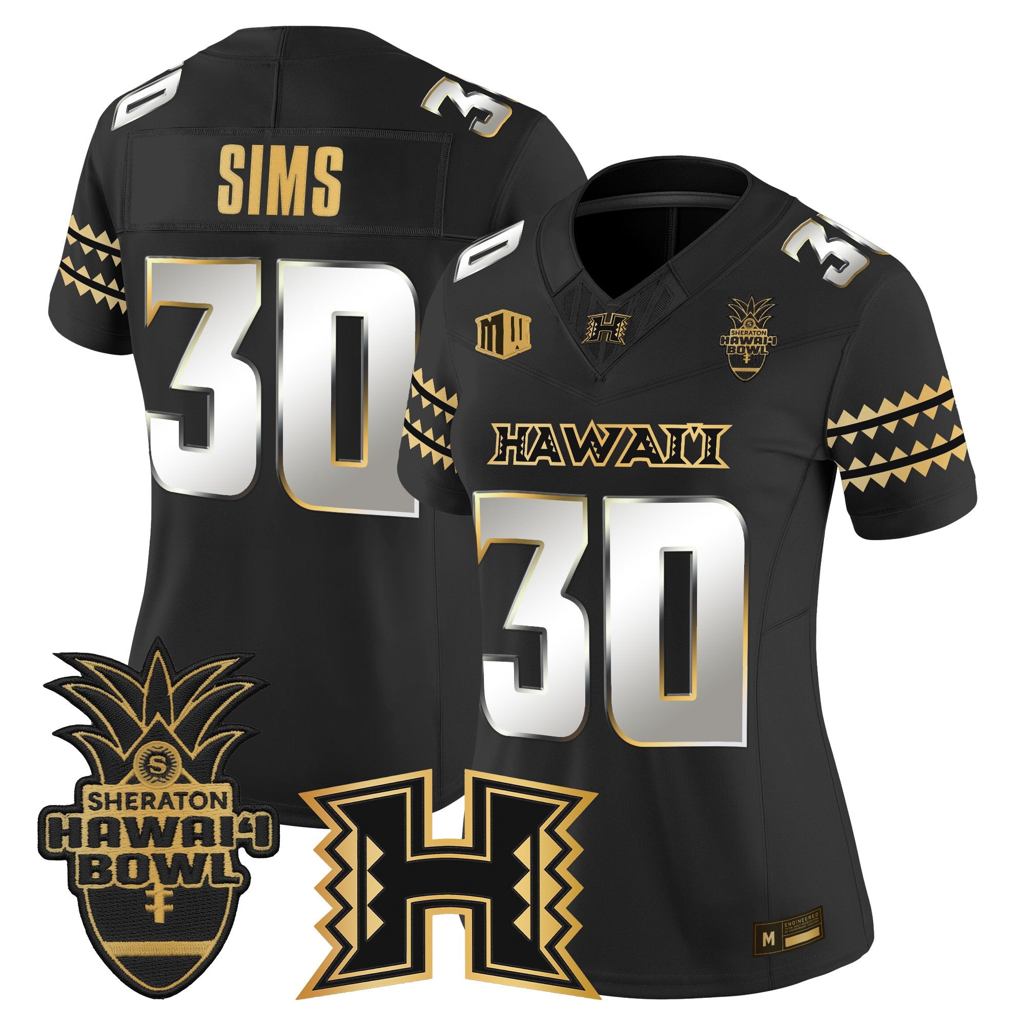 Women's Hawai'i Rainbow Warriors 2025 Hawai'i Bowl Gold Vapor Limited Jersey - All Stitched