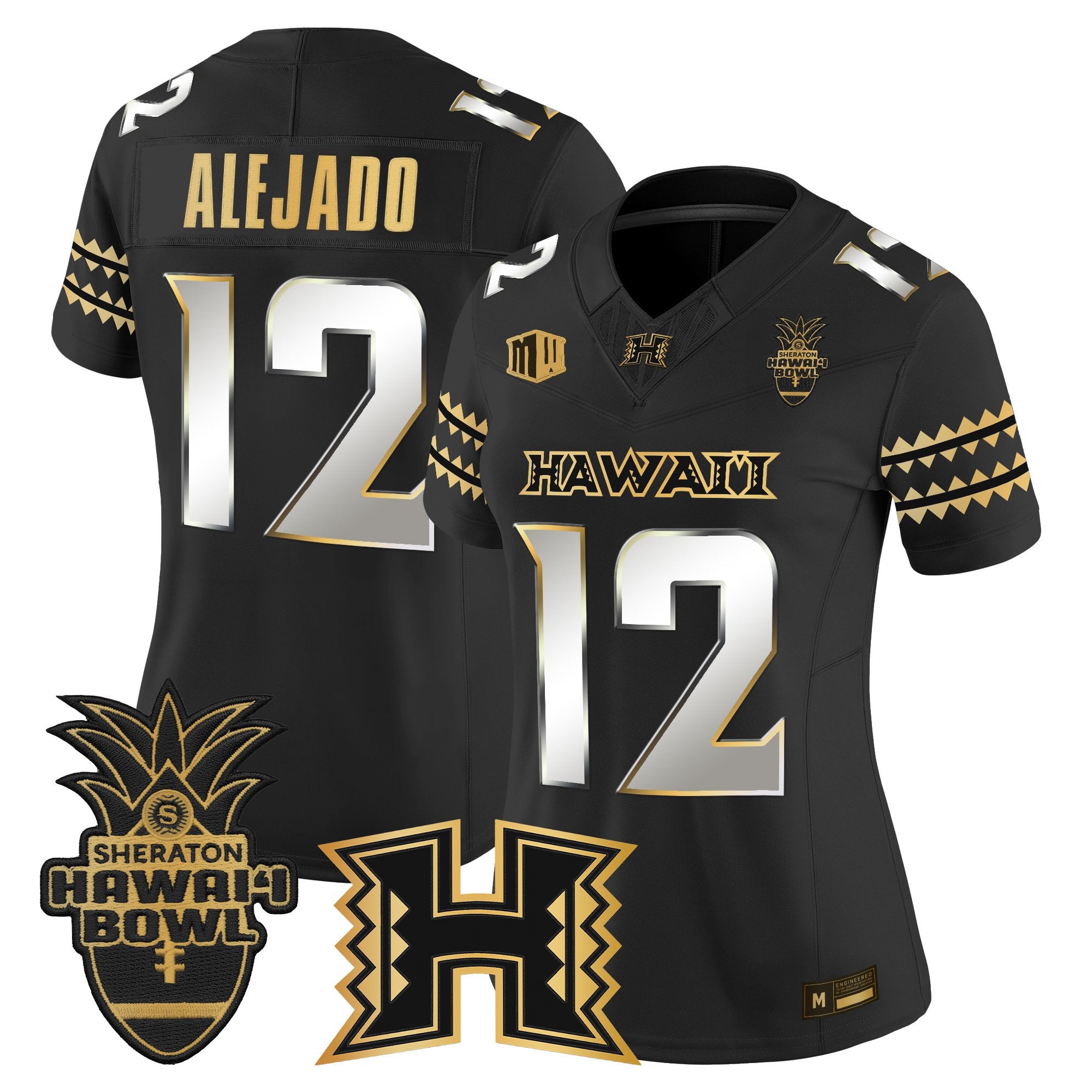 Women's Hawai'i Rainbow Warriors 2025 Hawai'i Bowl Gold Vapor Limited Jersey - All Stitched