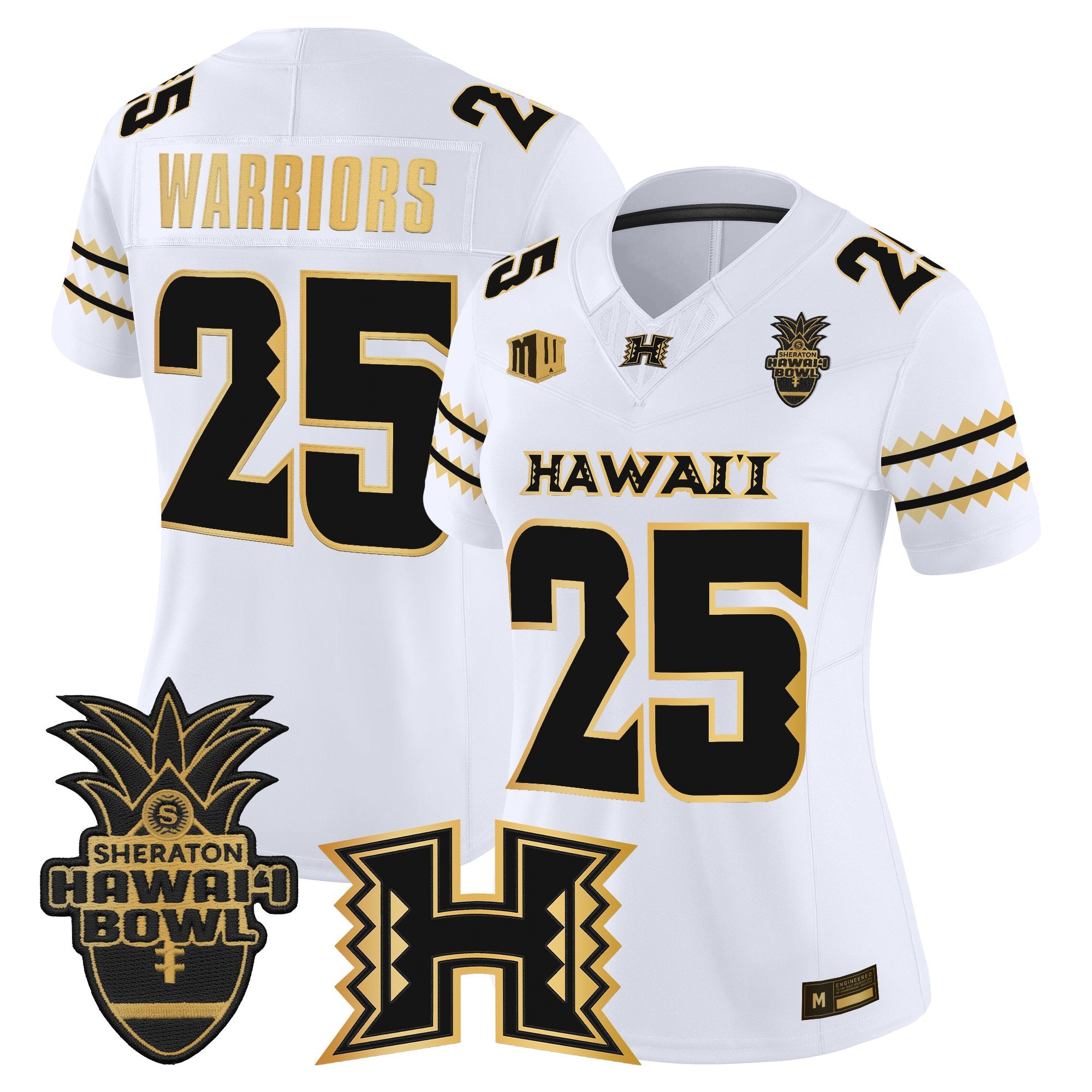 Women's Hawai'i Rainbow Warriors 2025 Hawai'i Bowl Gold Vapor Limited Jersey - All Stitched