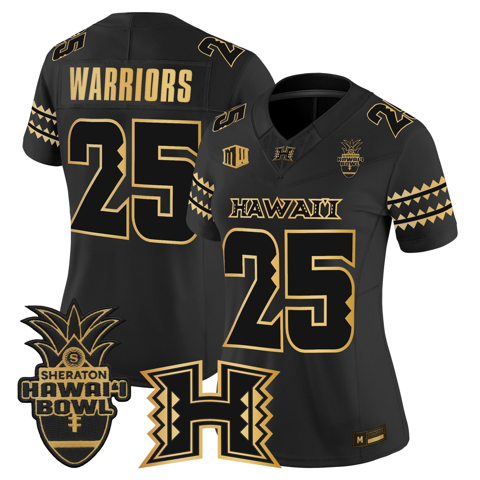 Women's Hawai'i Rainbow Warriors 2025 Hawai'i Bowl Gold Vapor Limited Jersey - All Stitched
