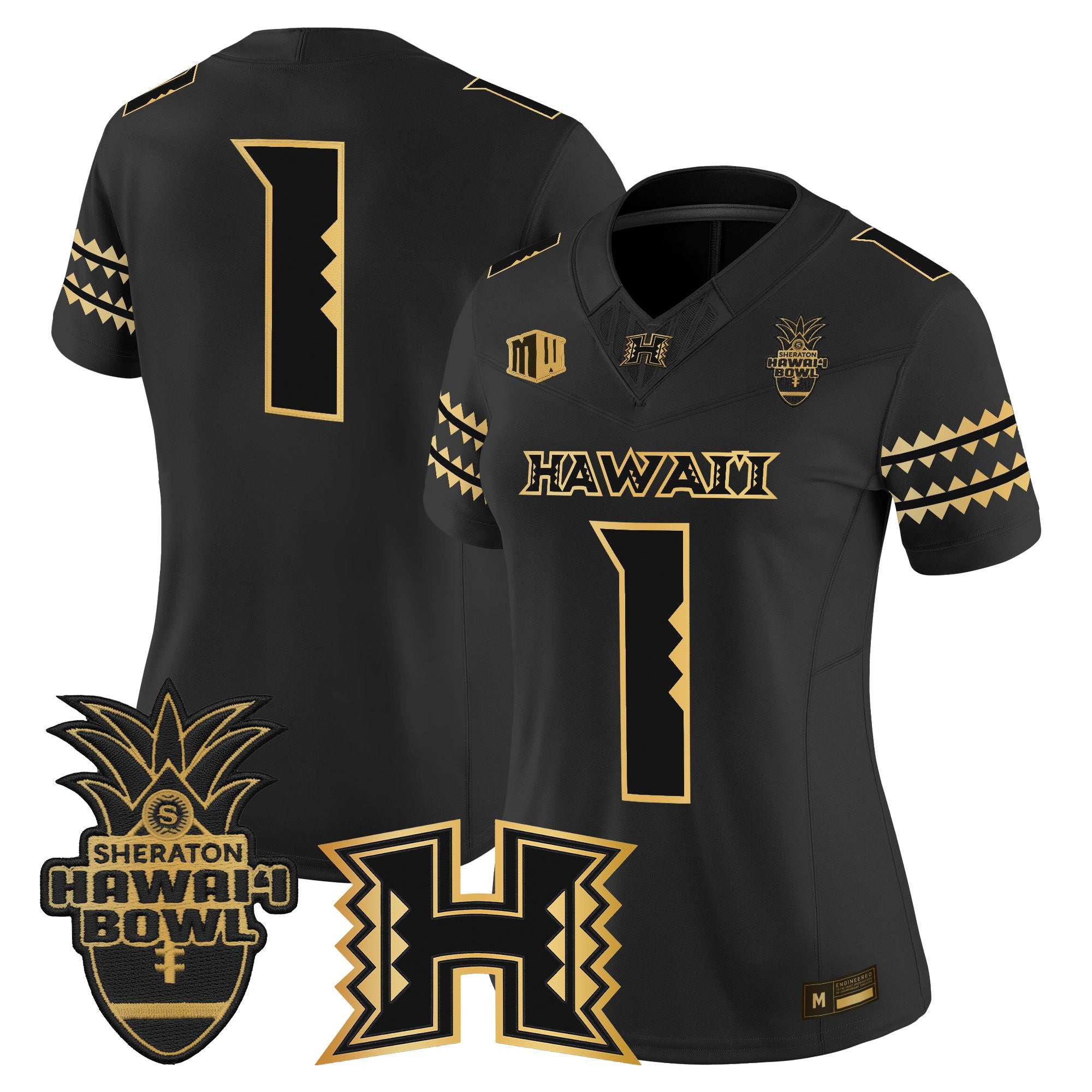 Women's Hawai'i Rainbow Warriors 2025 Hawai'i Bowl Gold Vapor Limited Jersey - All Stitched