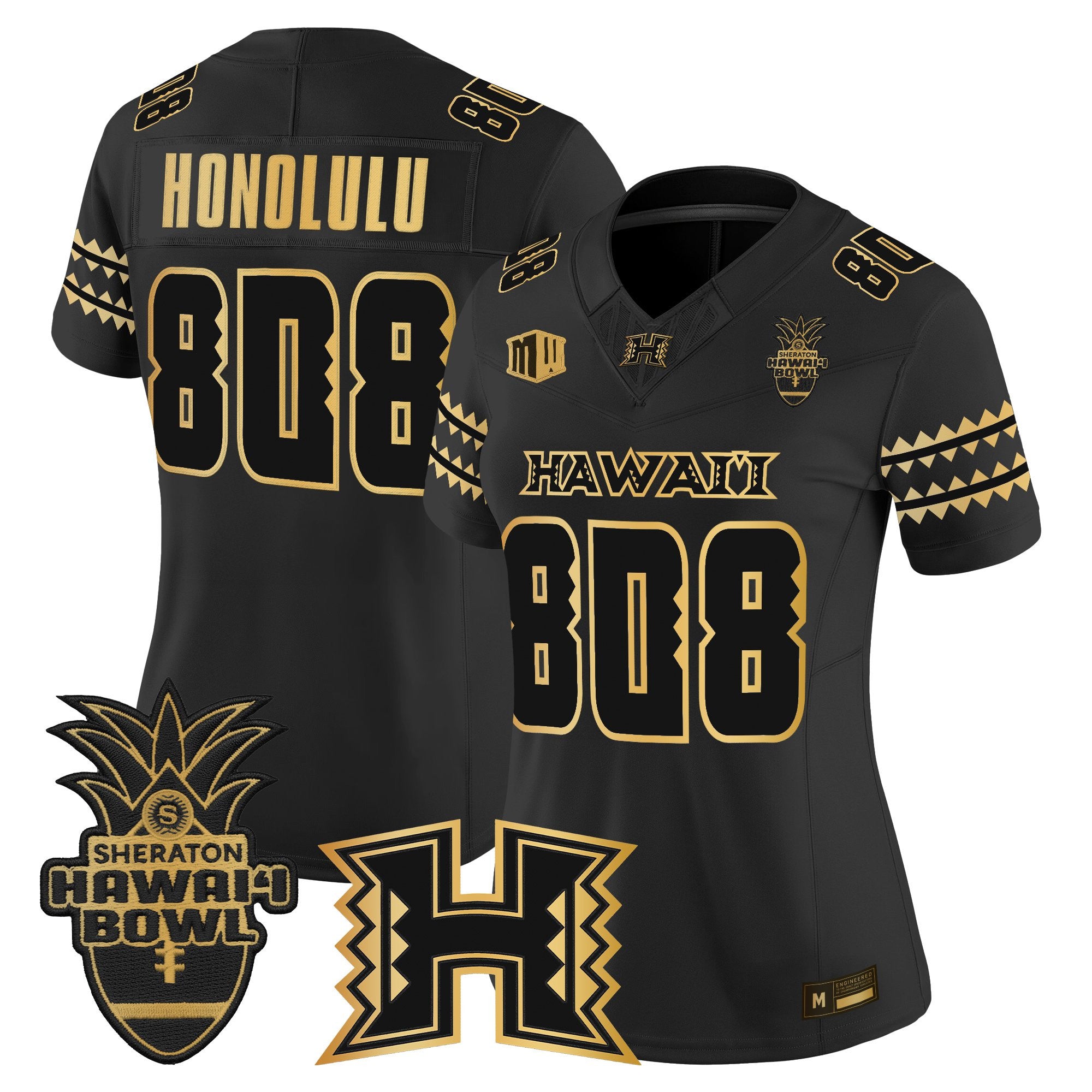 Women's Hawai'i Rainbow Warriors 2025 Hawai'i Bowl Gold Vapor Limited Jersey - All Stitched