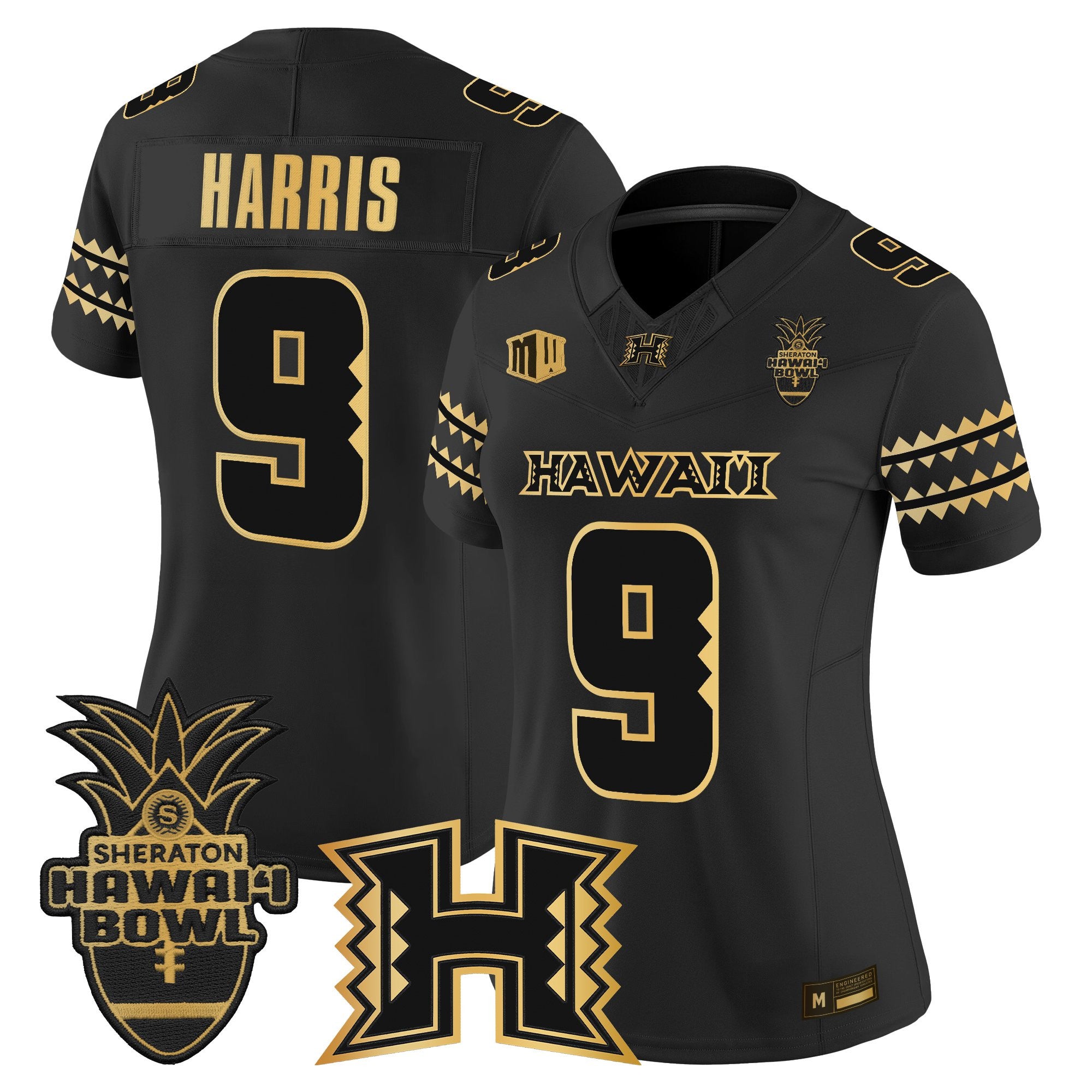 Women's Hawai'i Rainbow Warriors 2025 Hawai'i Bowl Gold Vapor Limited Jersey - All Stitched