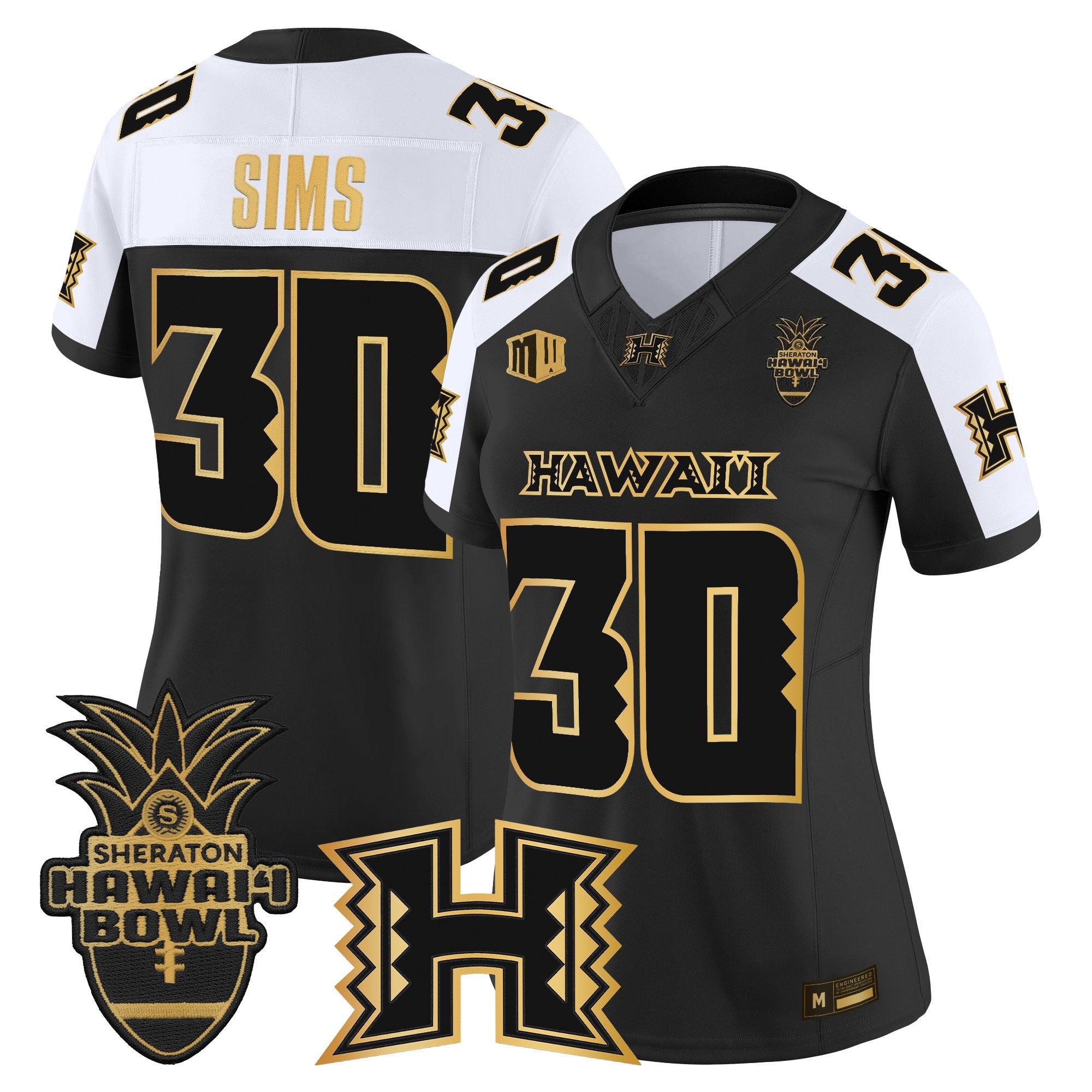Women's Hawai'i Rainbow Warriors 2025 Hawai'i Bowl Gold Vapor Limited Jersey - All Stitched