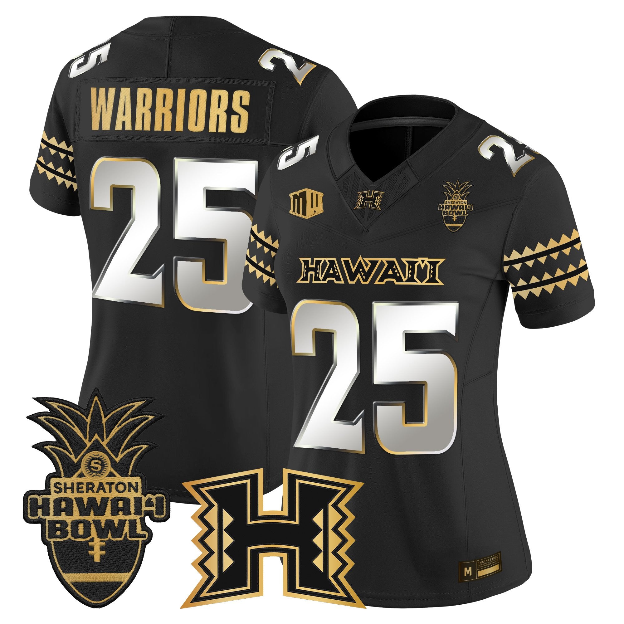 Women's Hawai'i Rainbow Warriors 2025 Hawai'i Bowl Gold Vapor Limited Jersey - All Stitched