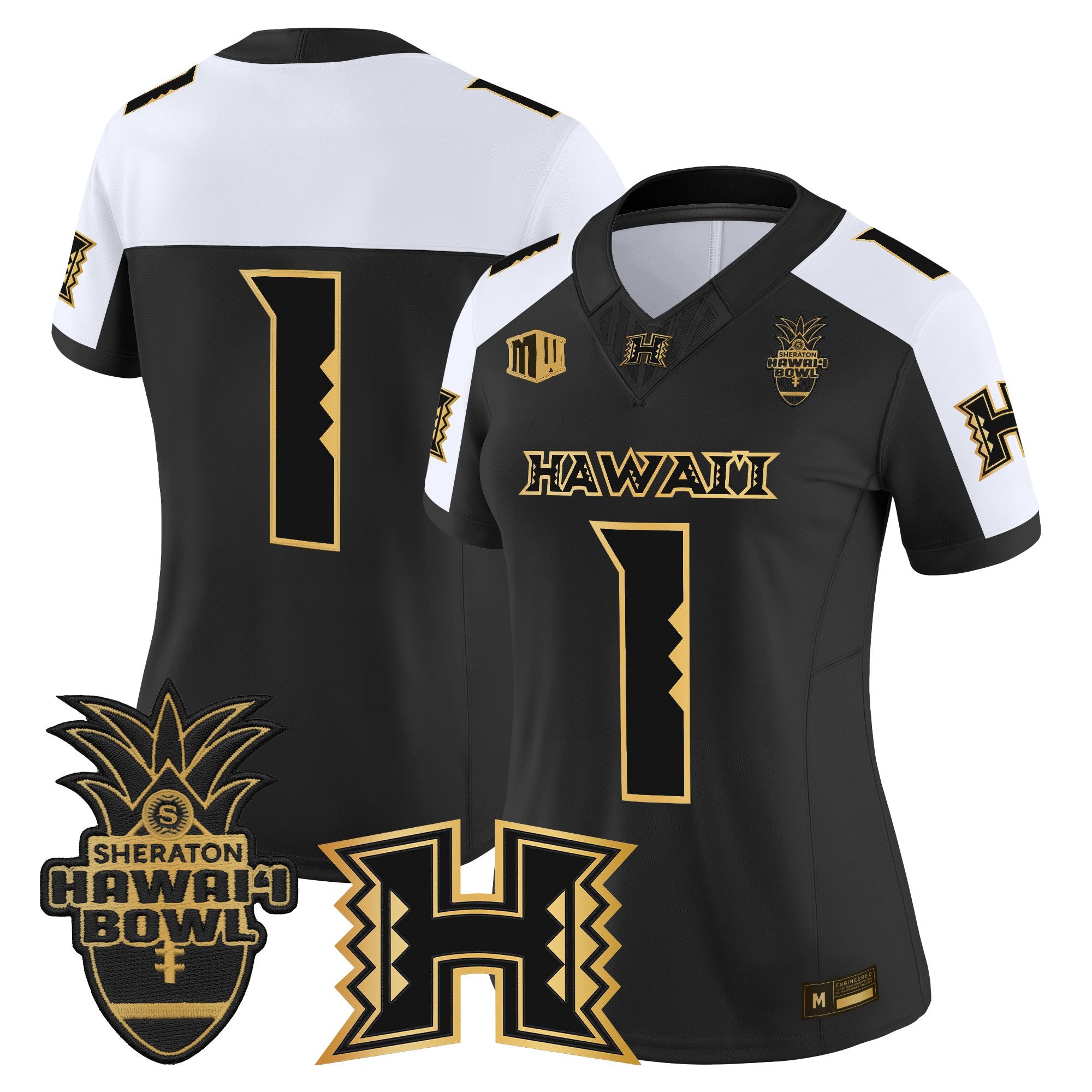 Women's Hawai'i Rainbow Warriors 2025 Hawai'i Bowl Gold Vapor Limited Jersey - All Stitched