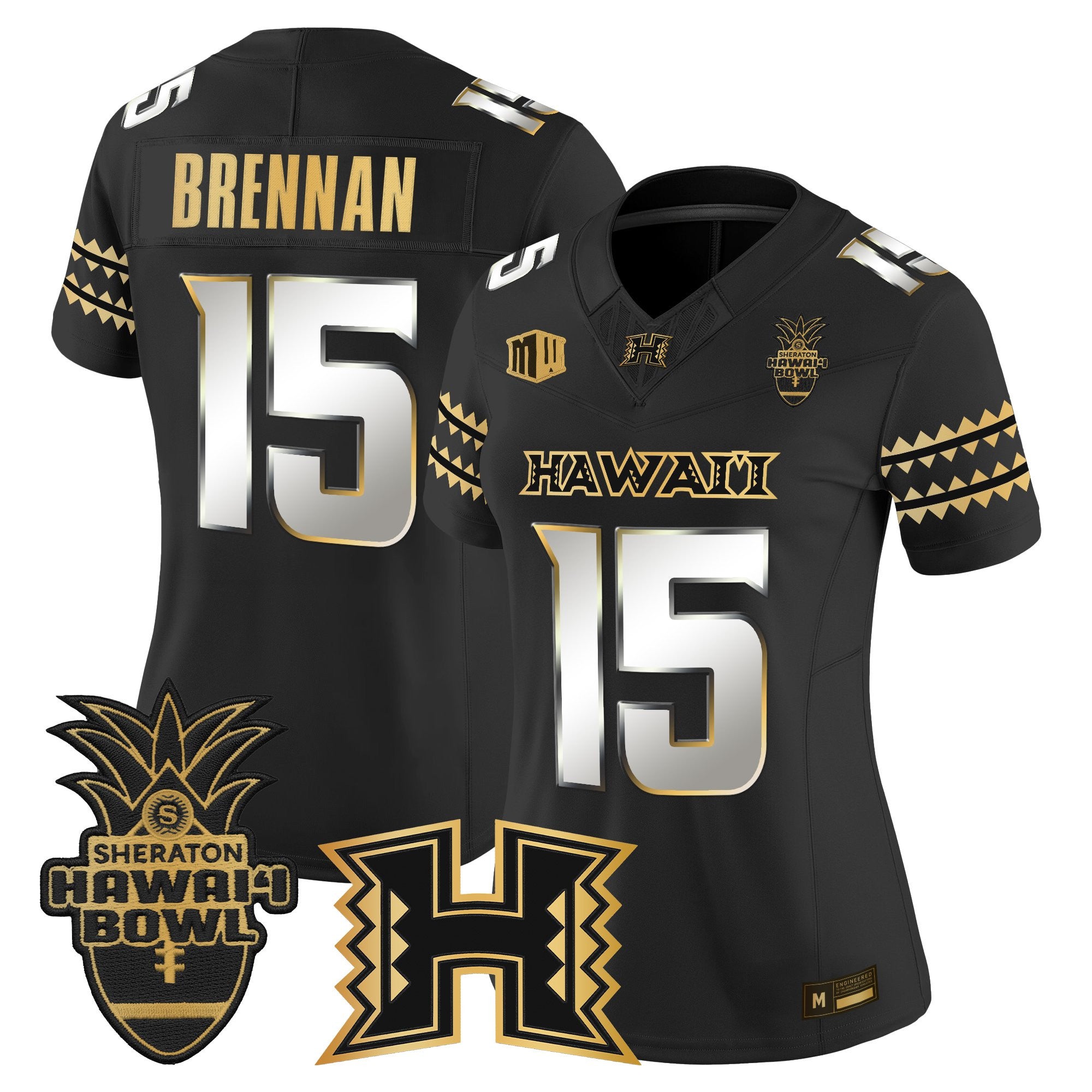 Women's Hawai'i Rainbow Warriors 2025 Hawai'i Bowl Gold Vapor Limited Jersey - All Stitched