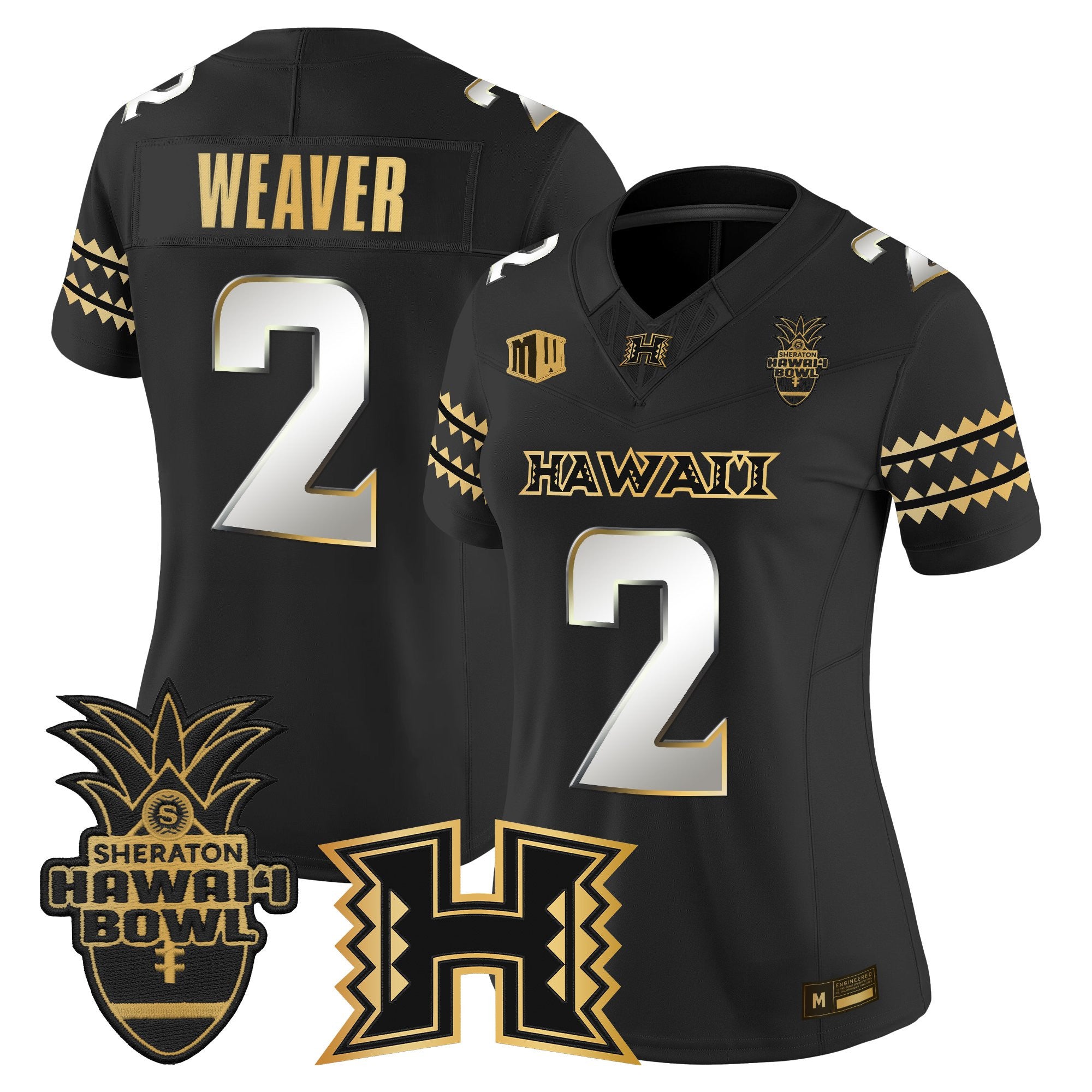 Women's Hawai'i Rainbow Warriors 2025 Hawai'i Bowl Gold Vapor Limited Jersey - All Stitched