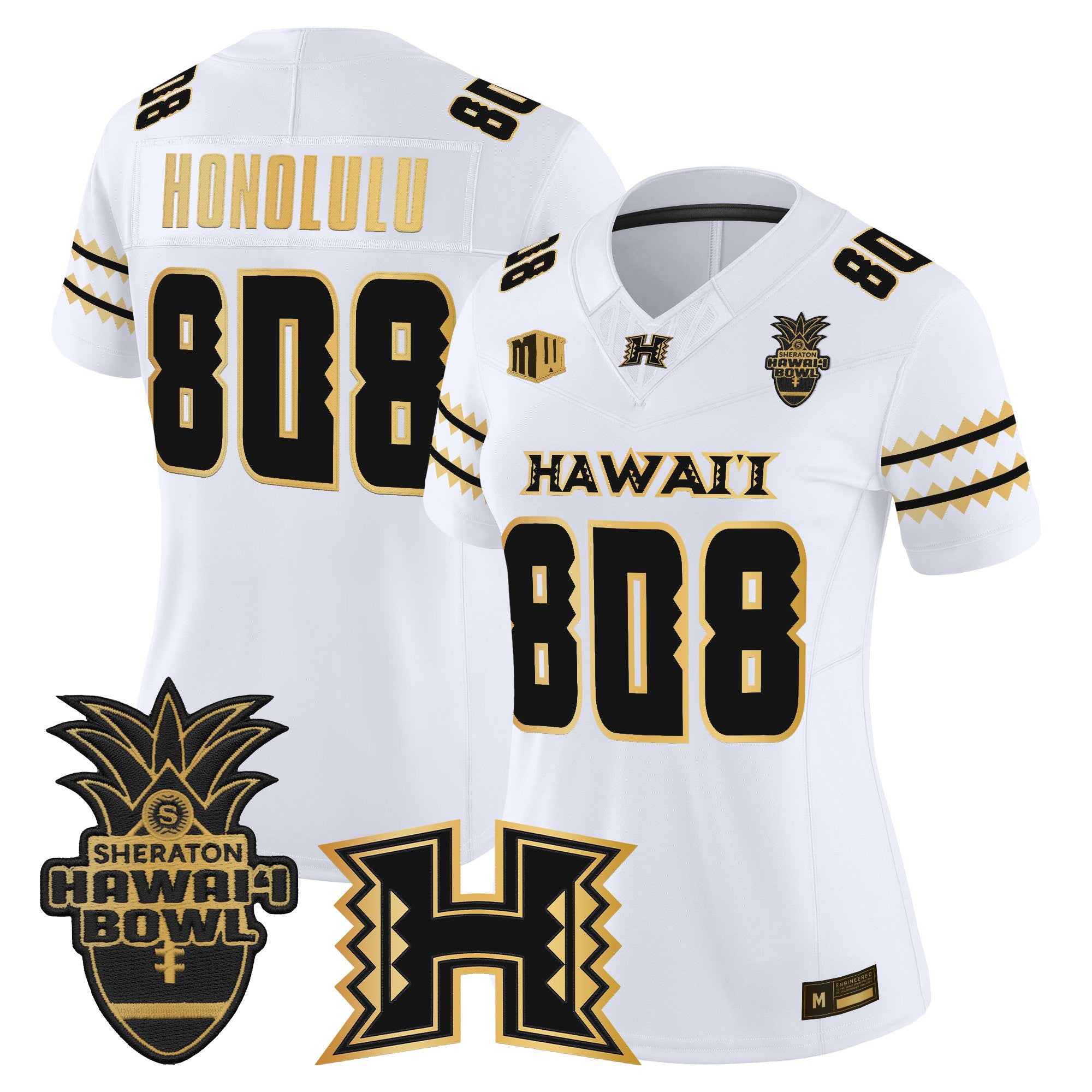 Women's Hawai'i Rainbow Warriors 2025 Hawai'i Bowl Gold Vapor Limited Jersey - All Stitched