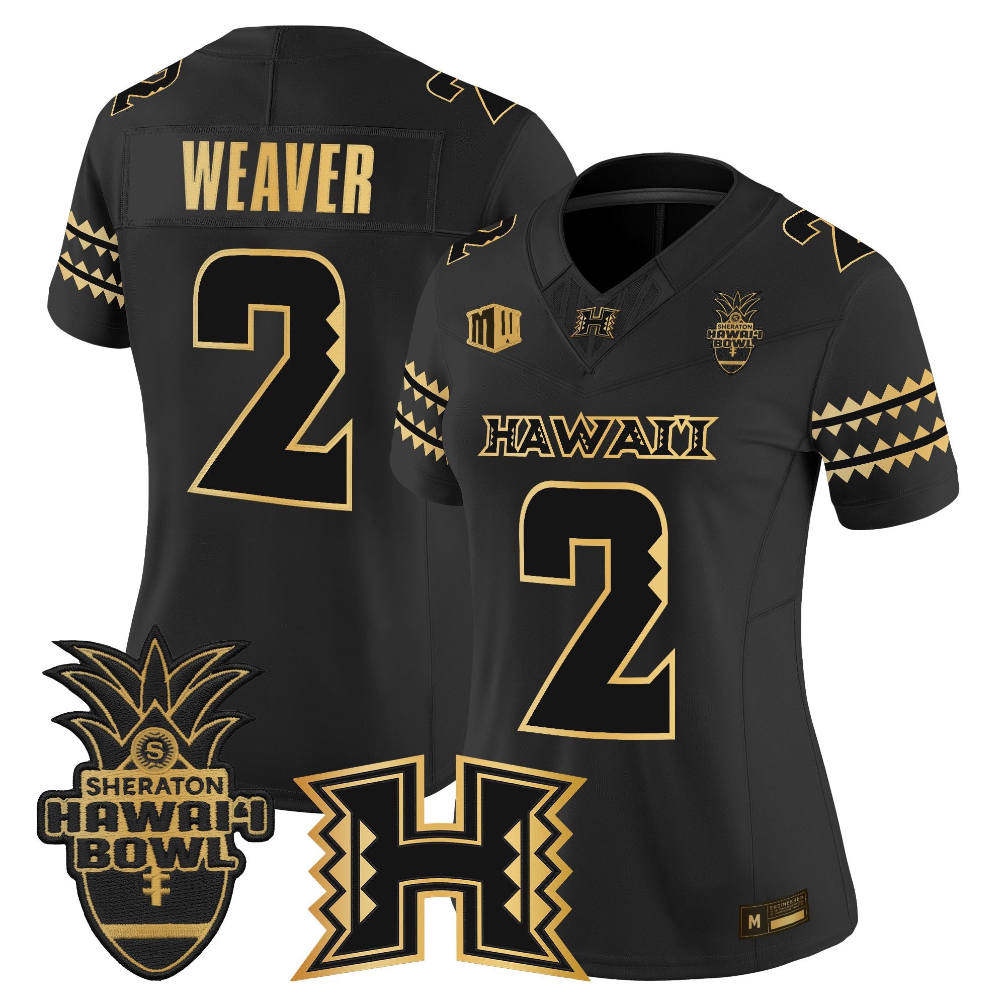 Women's Hawai'i Rainbow Warriors 2025 Hawai'i Bowl Gold Vapor Limited Jersey - All Stitched