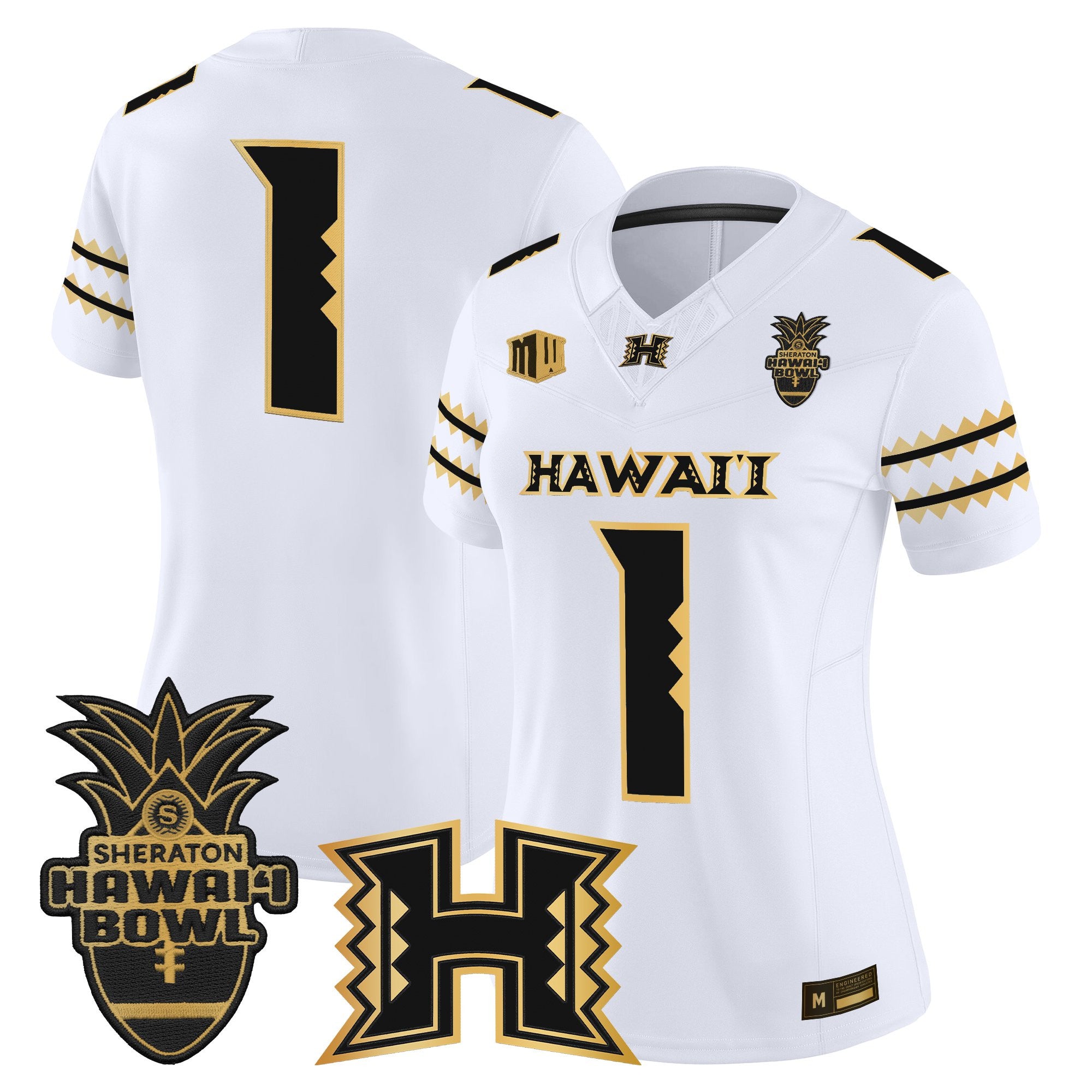 Women's Hawai'i Rainbow Warriors 2025 Hawai'i Bowl Gold Vapor Limited Jersey - All Stitched
