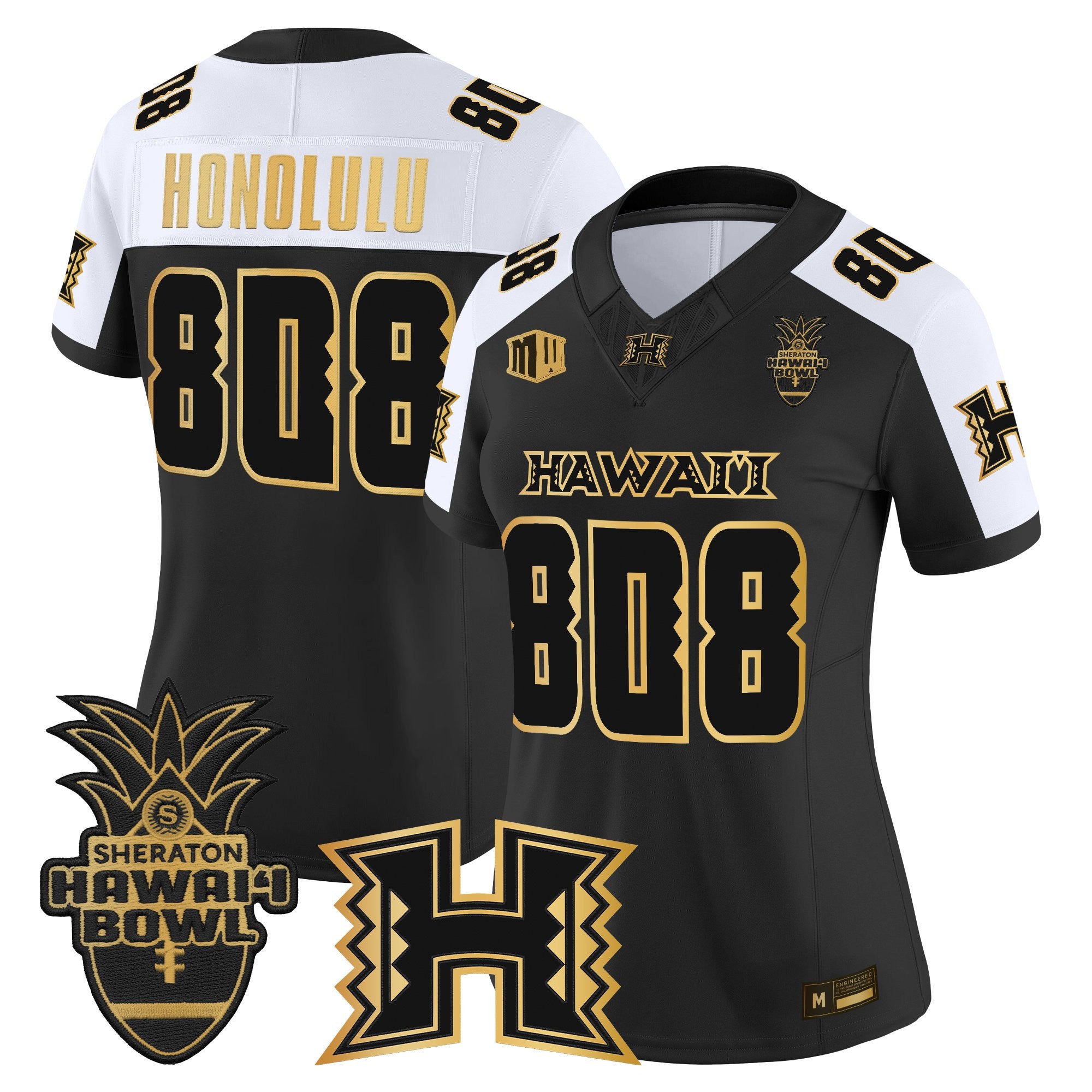 Women's Hawai'i Rainbow Warriors 2025 Hawai'i Bowl Gold Vapor Limited Jersey - All Stitched