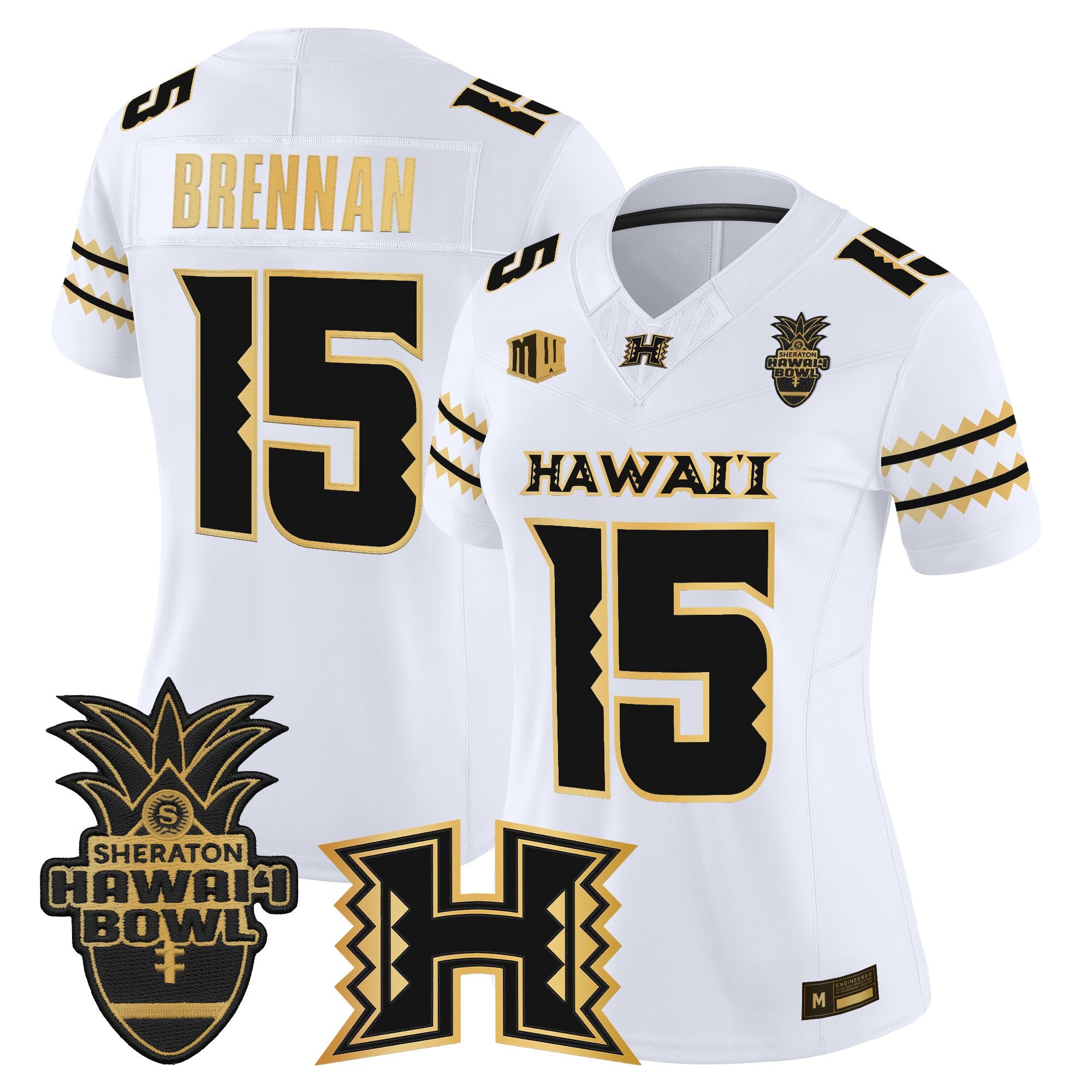 Women's Hawai'i Rainbow Warriors 2025 Hawai'i Bowl Gold Vapor Limited Jersey - All Stitched